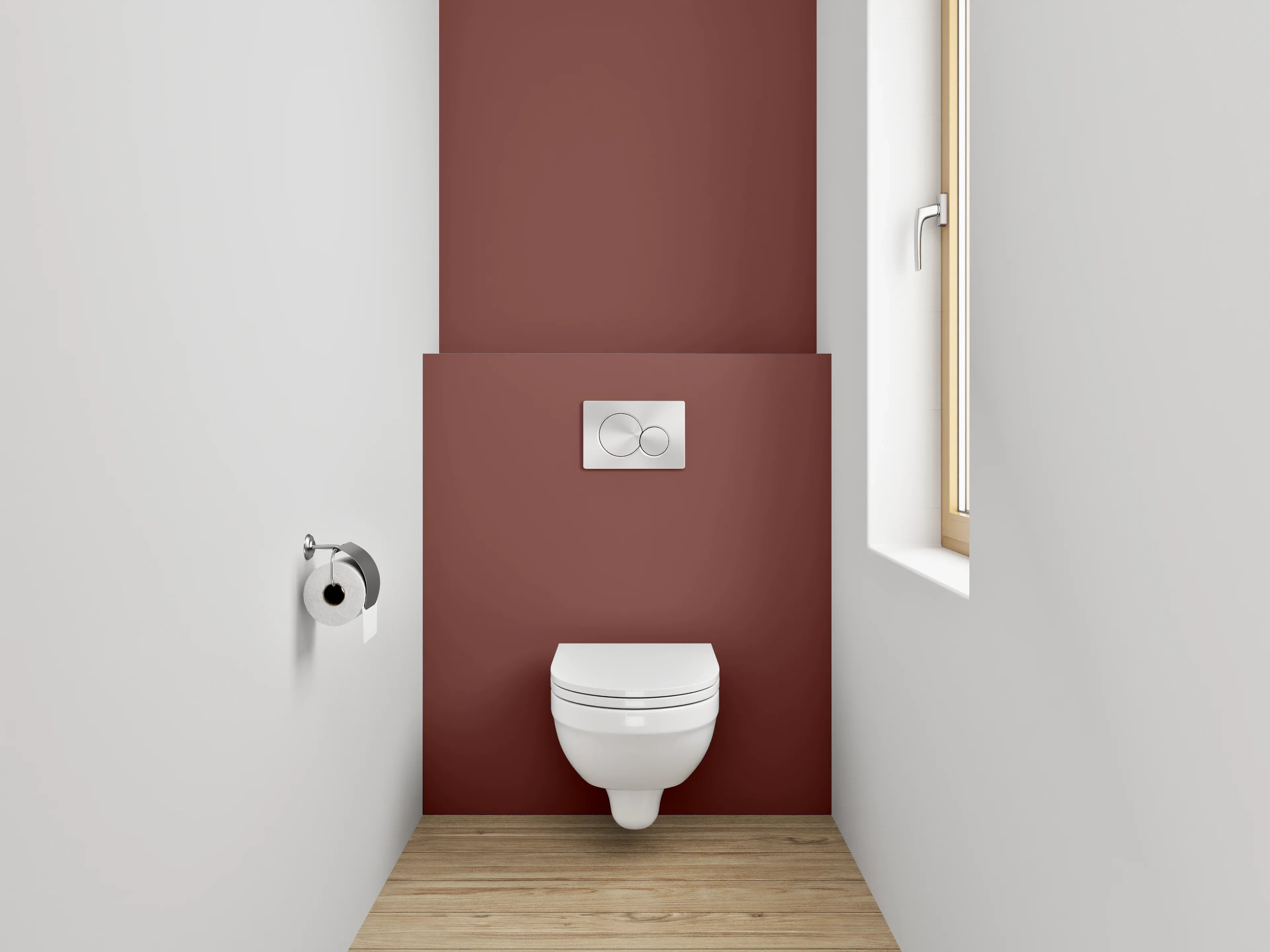 WC-Rückwand - RAL 3009 Oxidrot