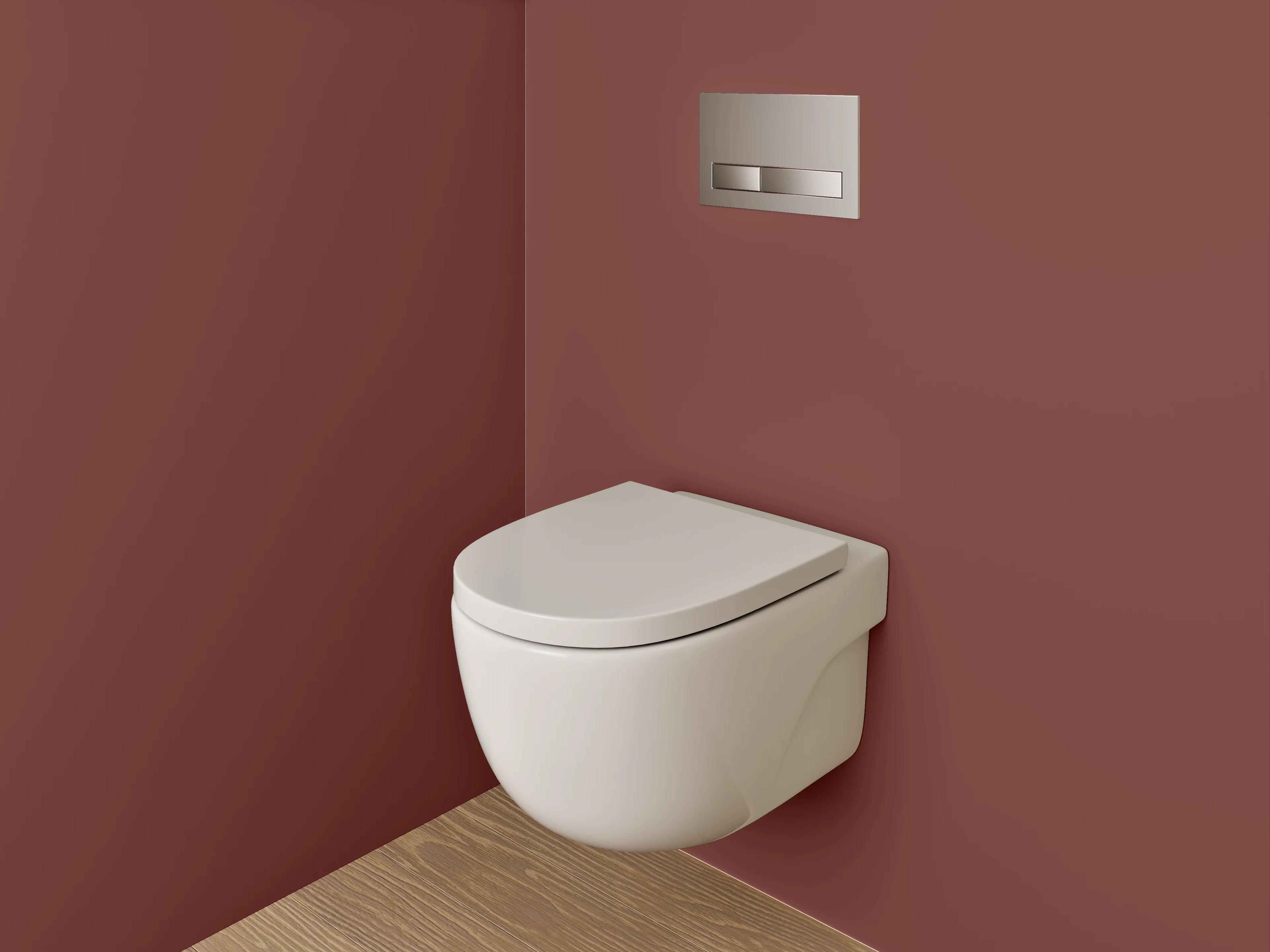 WC-Rückwand - RAL 3009 Oxidrot