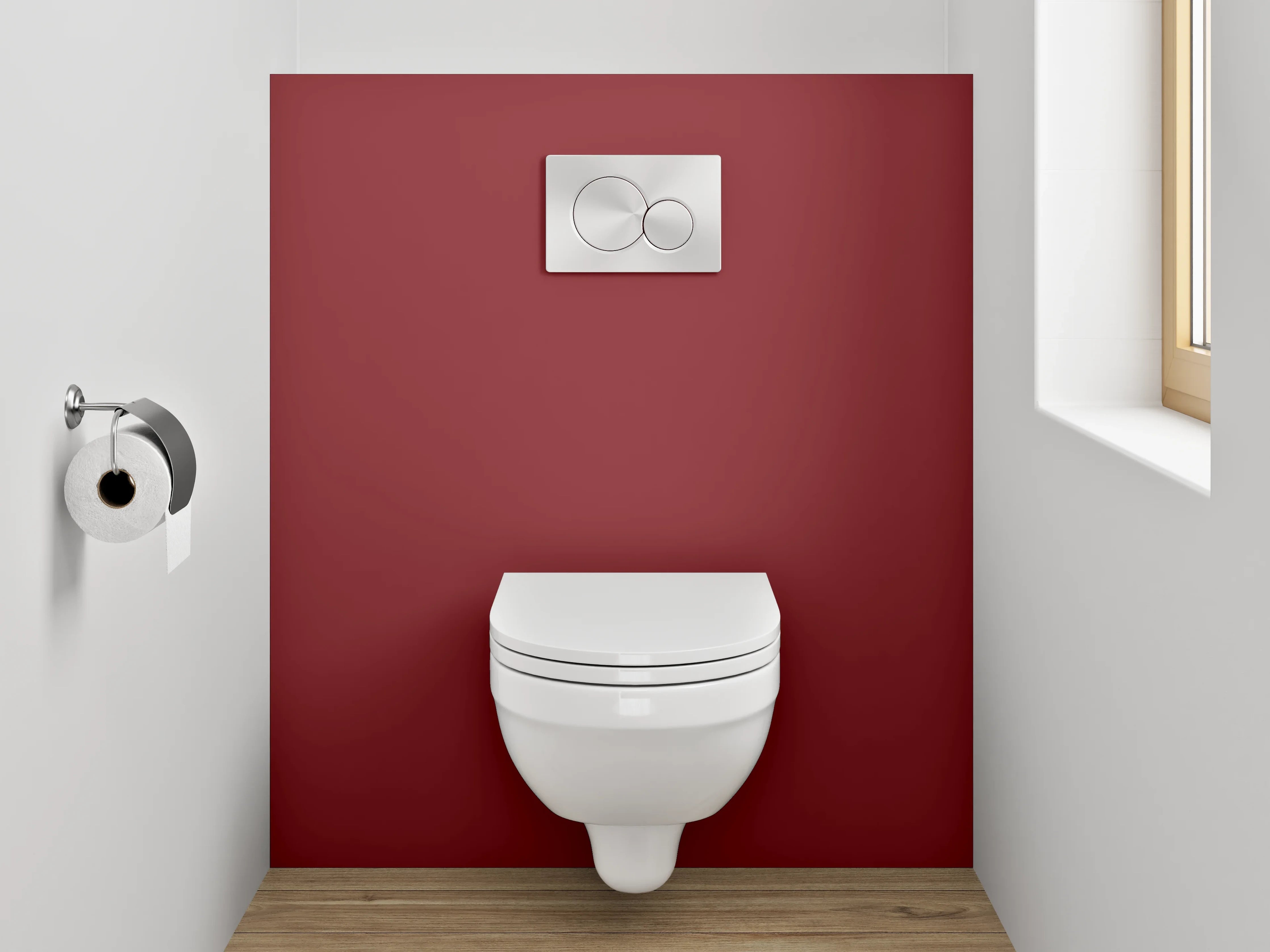 WC-Rückwand - RAL 3011 Braunrot