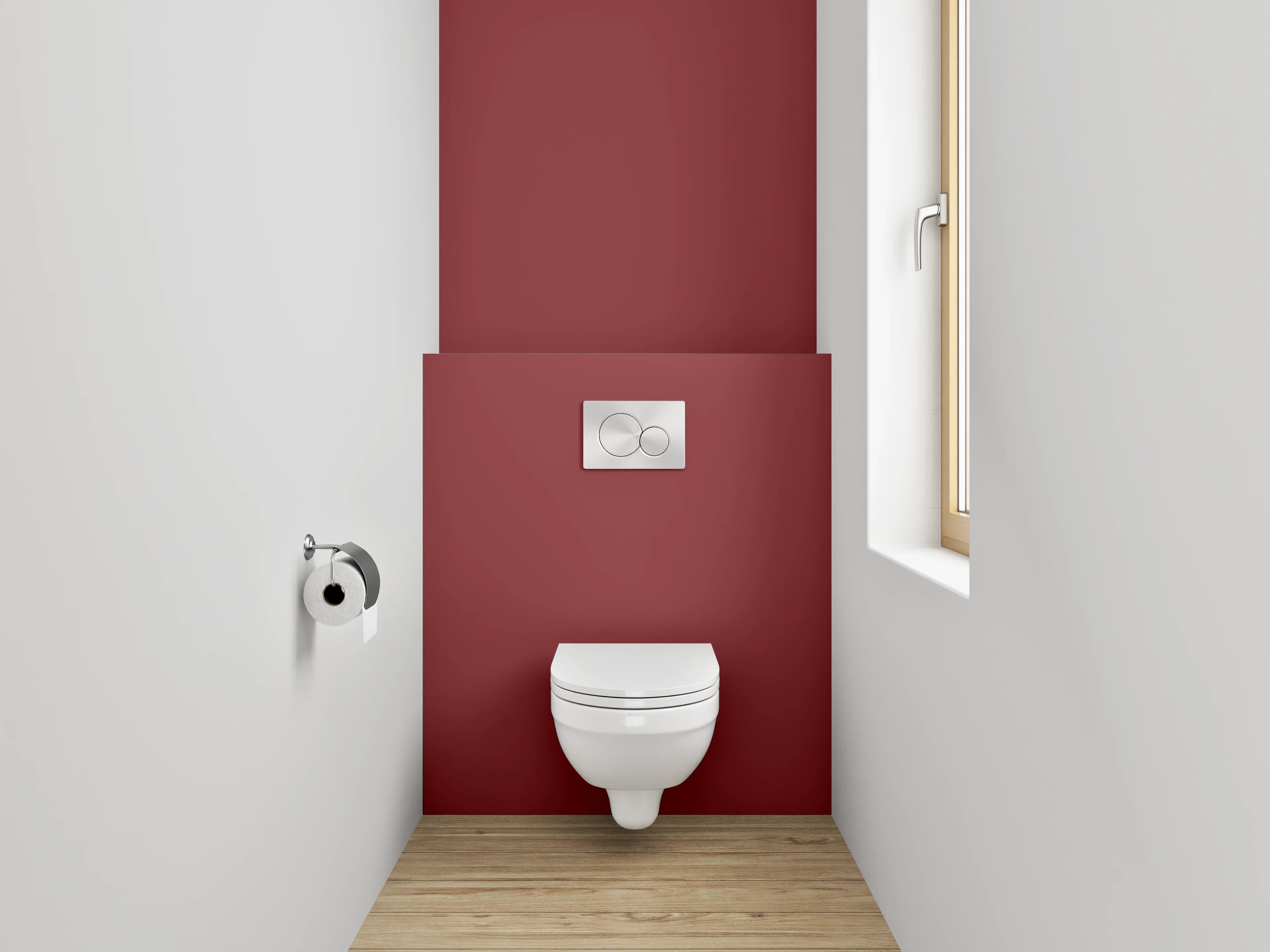 WC-Rückwand - RAL 3011 Braunrot