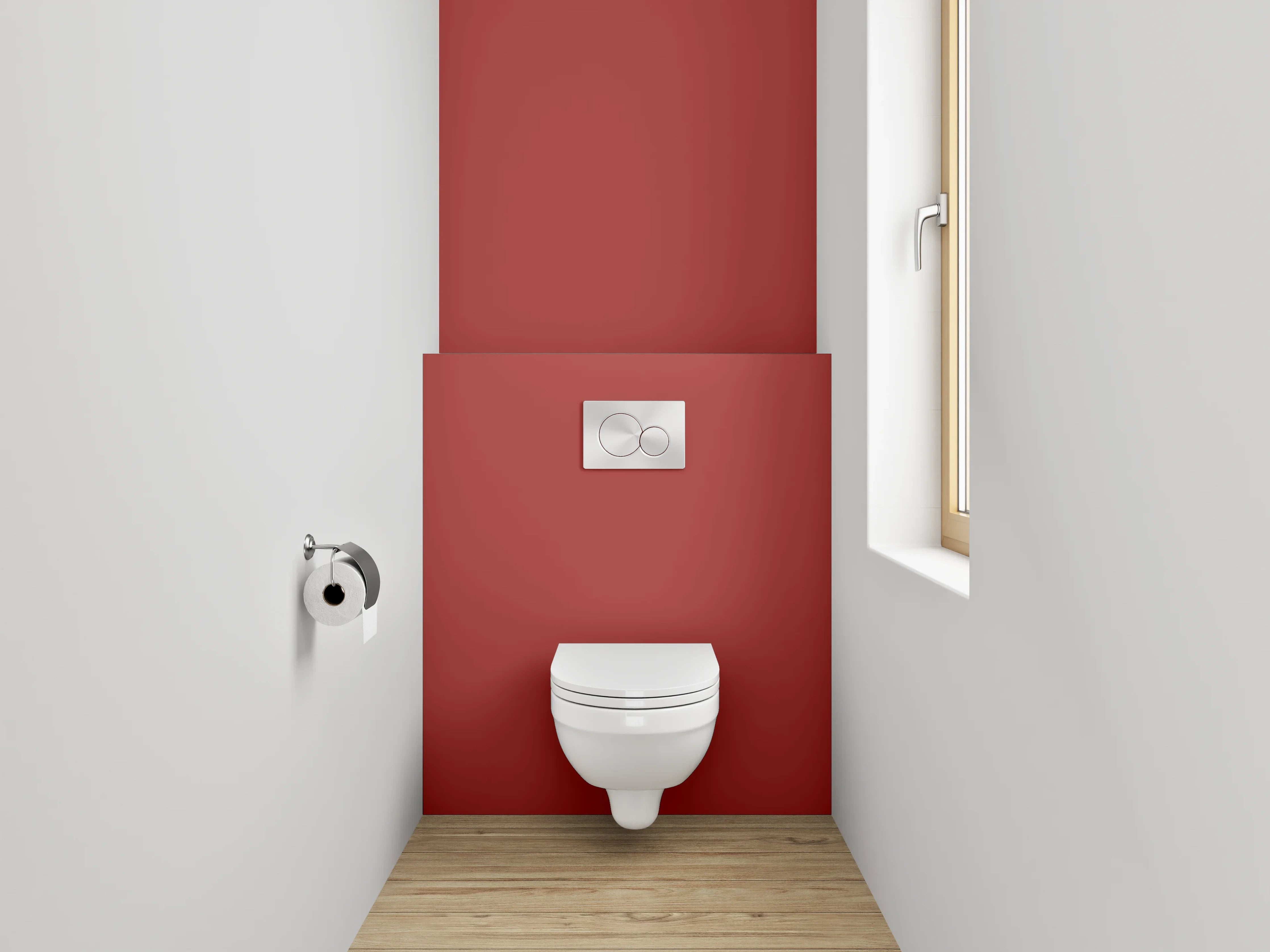 WC-Rückwand - RAL 3013 Tomatenrot
