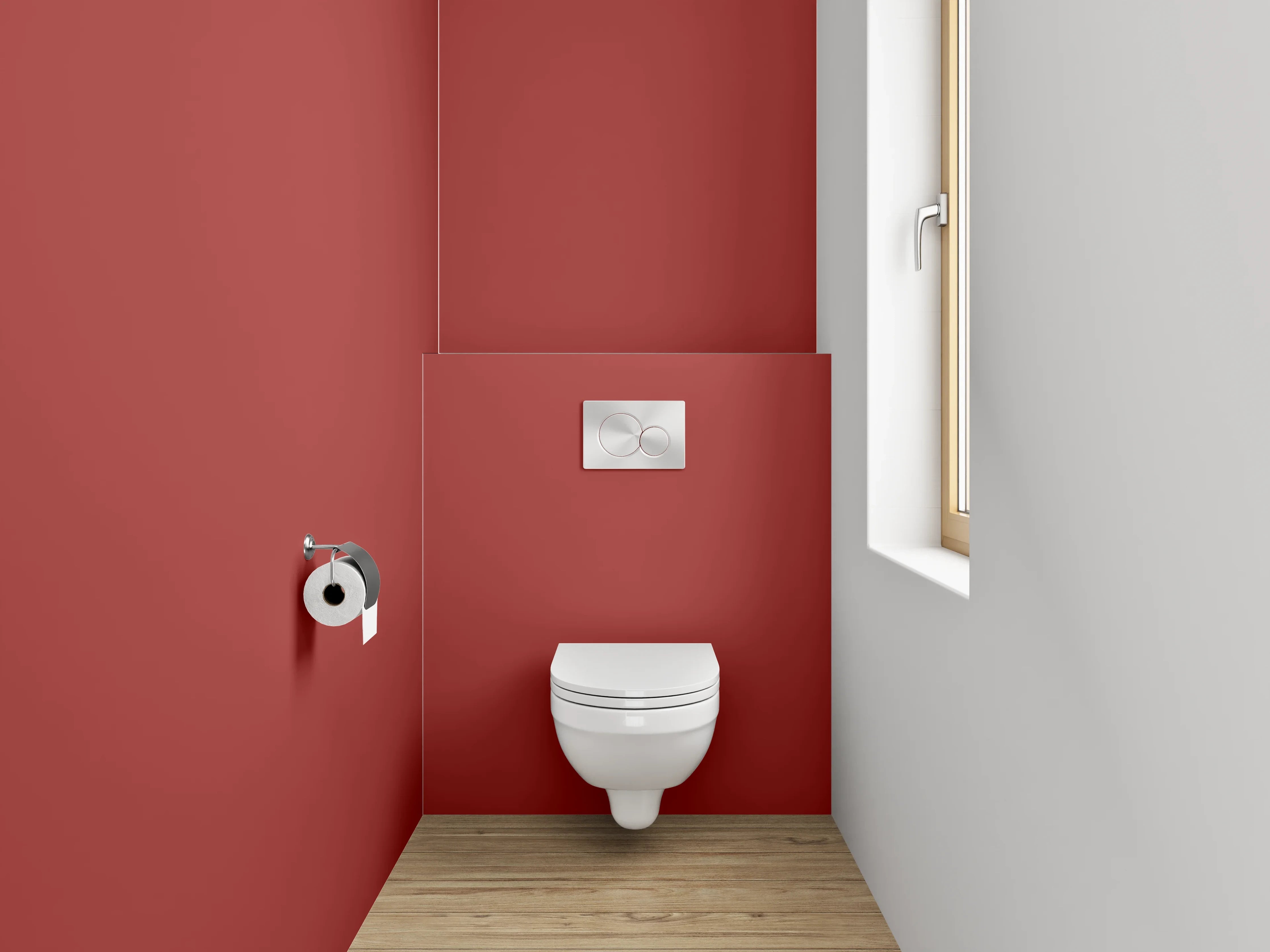 WC-Rückwand - RAL 3013 Tomatenrot