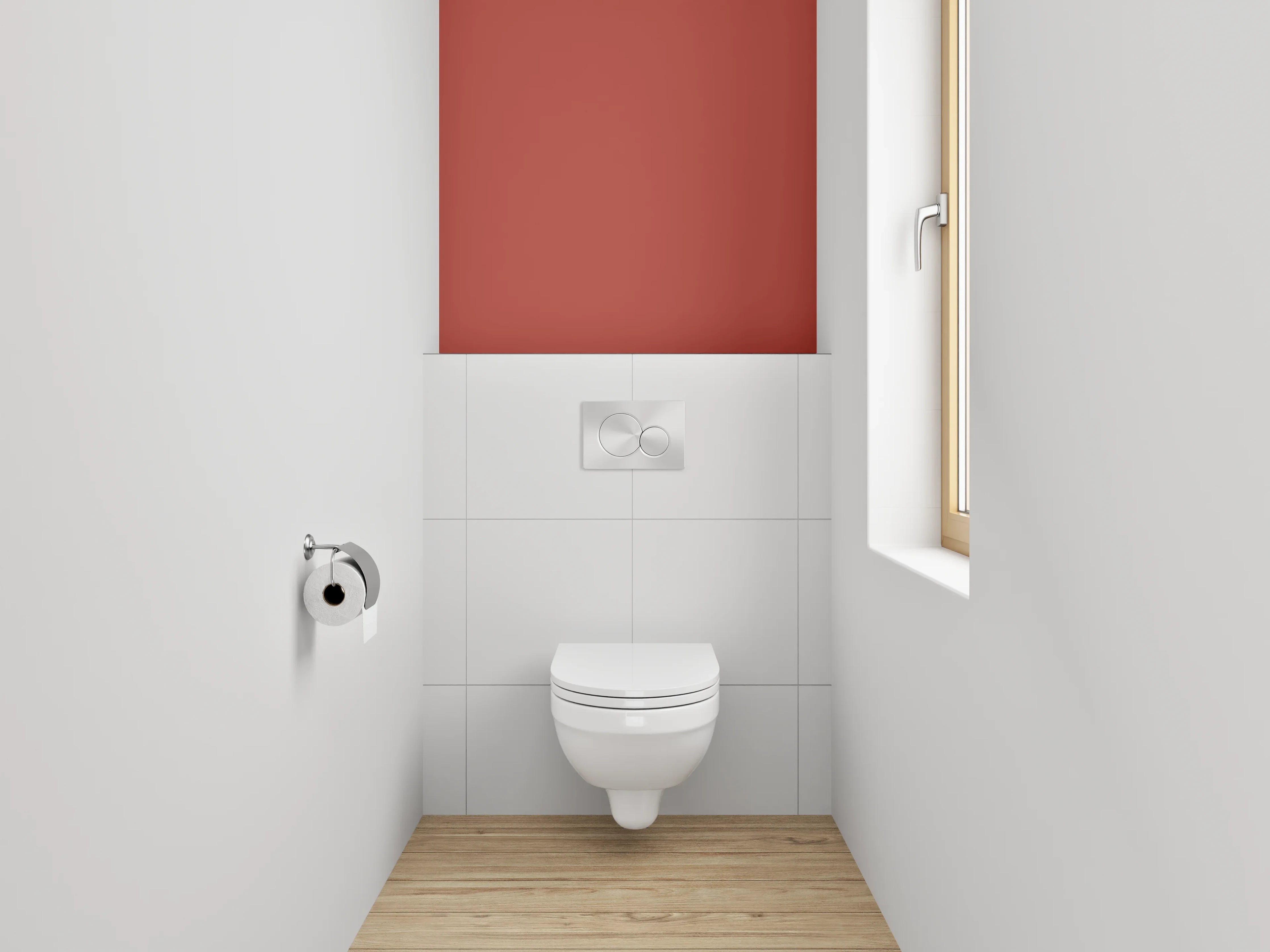 WC-Rückwand - RAL 3016 Korallenrot