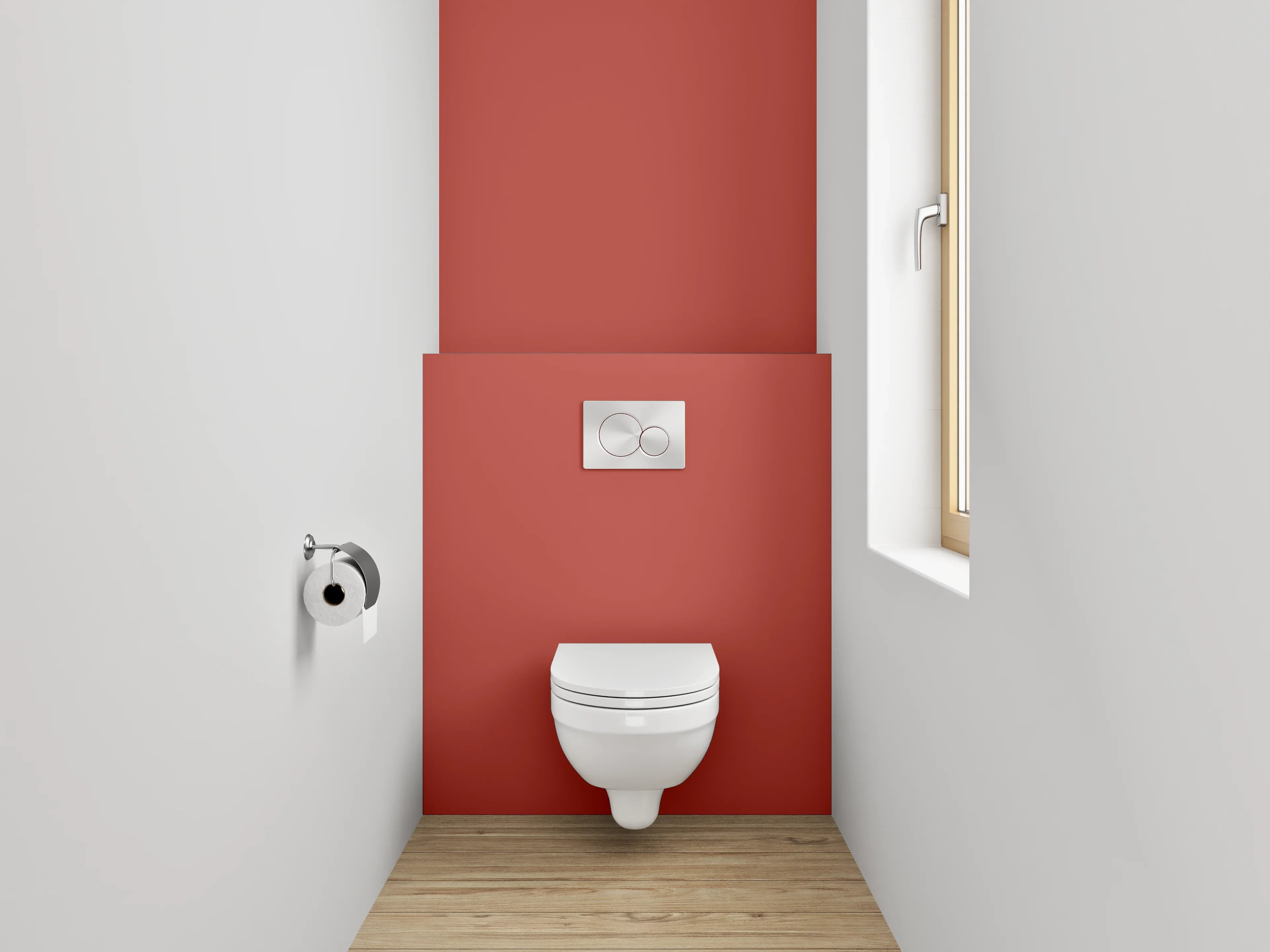 WC-Rückwand - RAL 3016 Korallenrot
