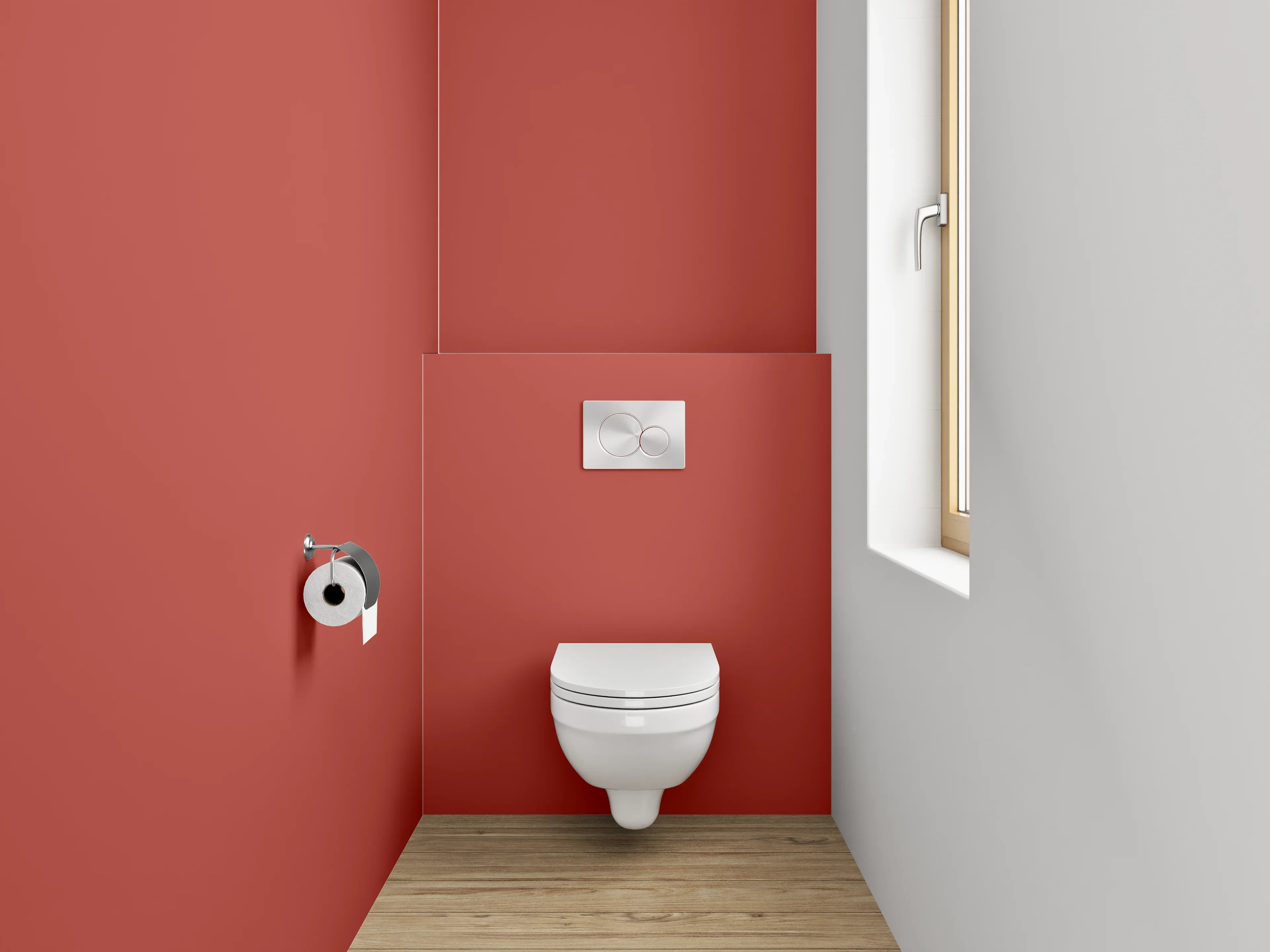 WC-Rückwand - RAL 3016 Korallenrot