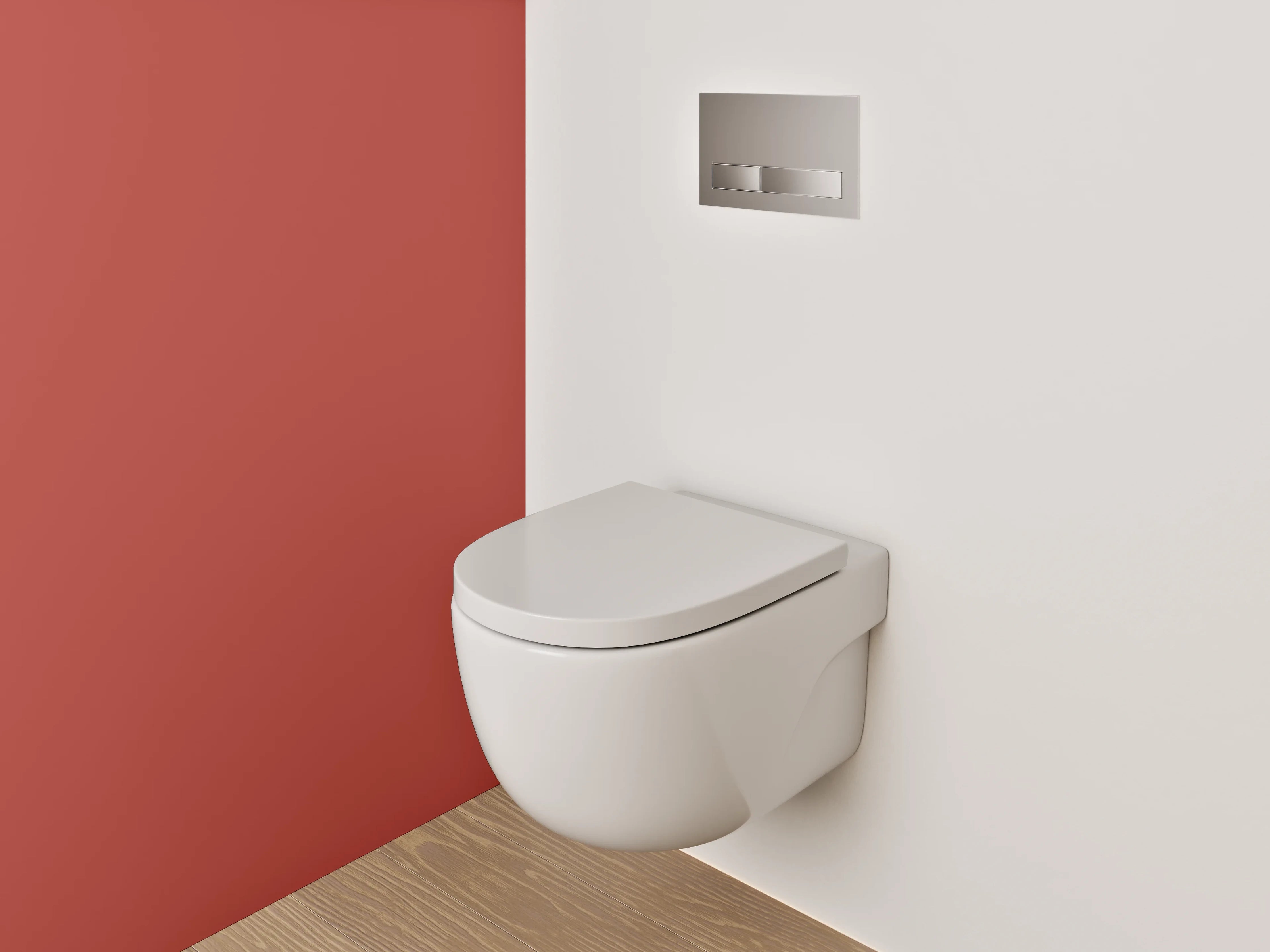 WC-Rückwand - RAL 3016 Korallenrot