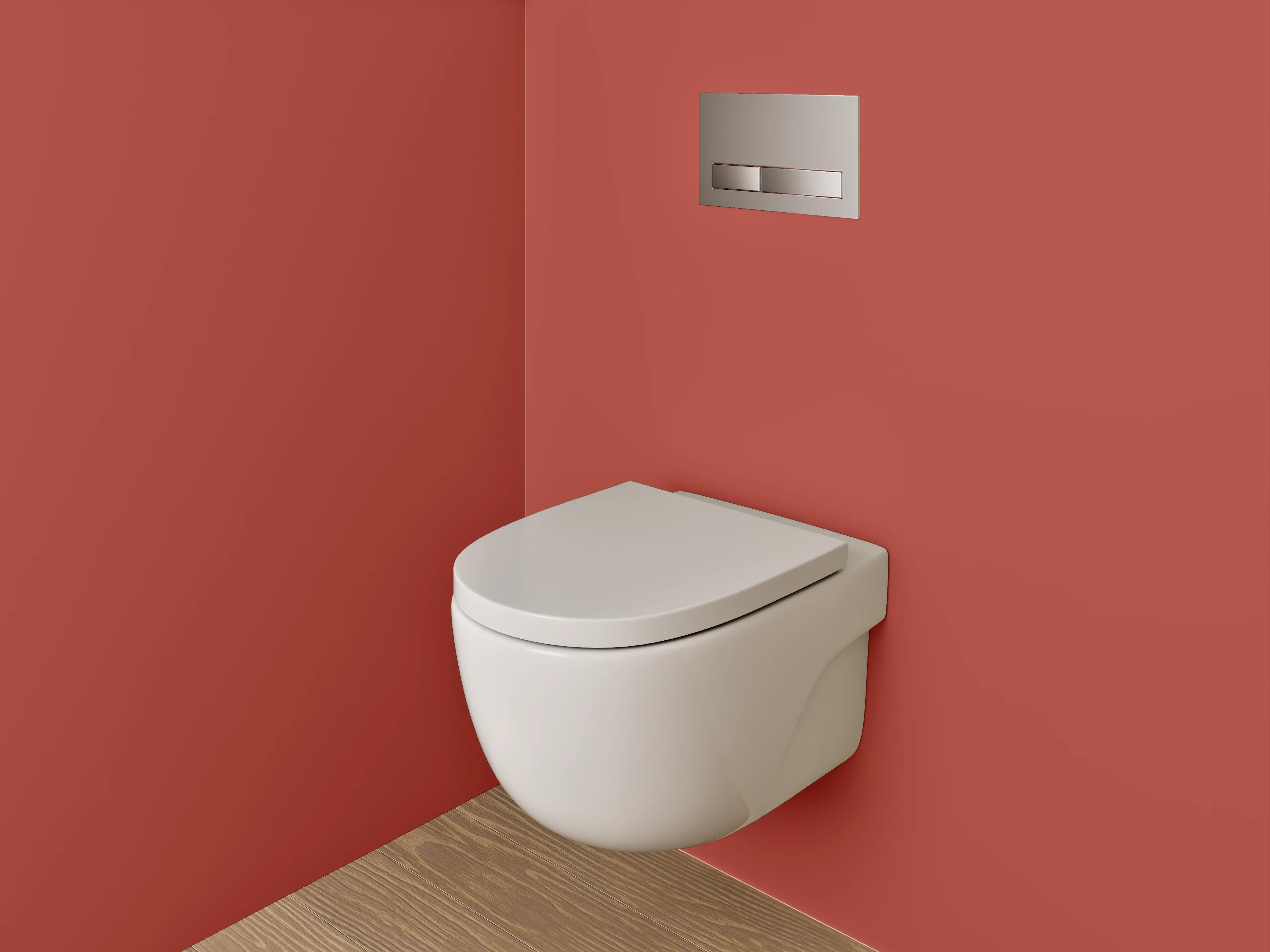 WC-Rückwand - RAL 3016 Korallenrot