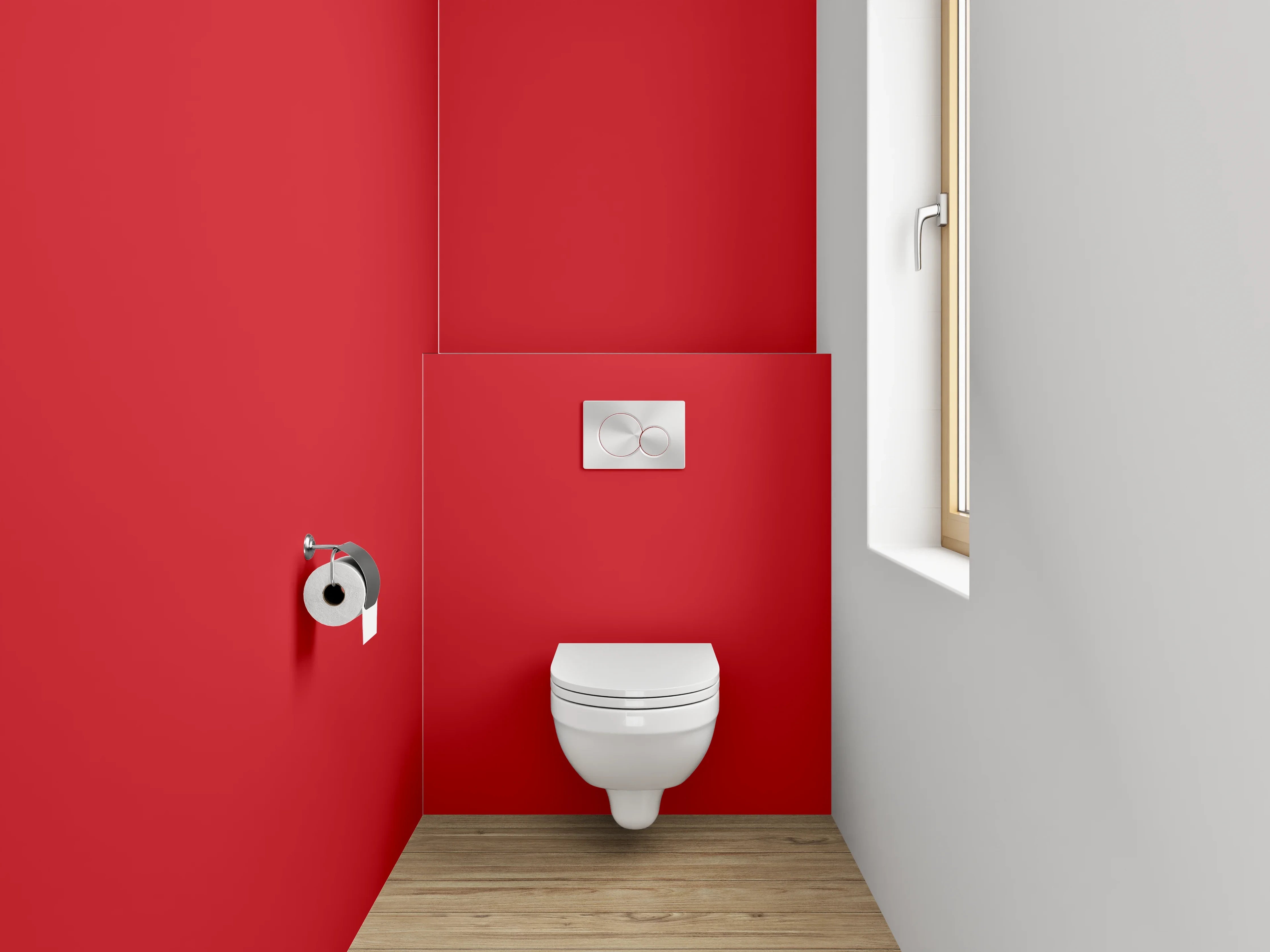 WC-Rückwand - RAL 3020 Verkehrsrot
