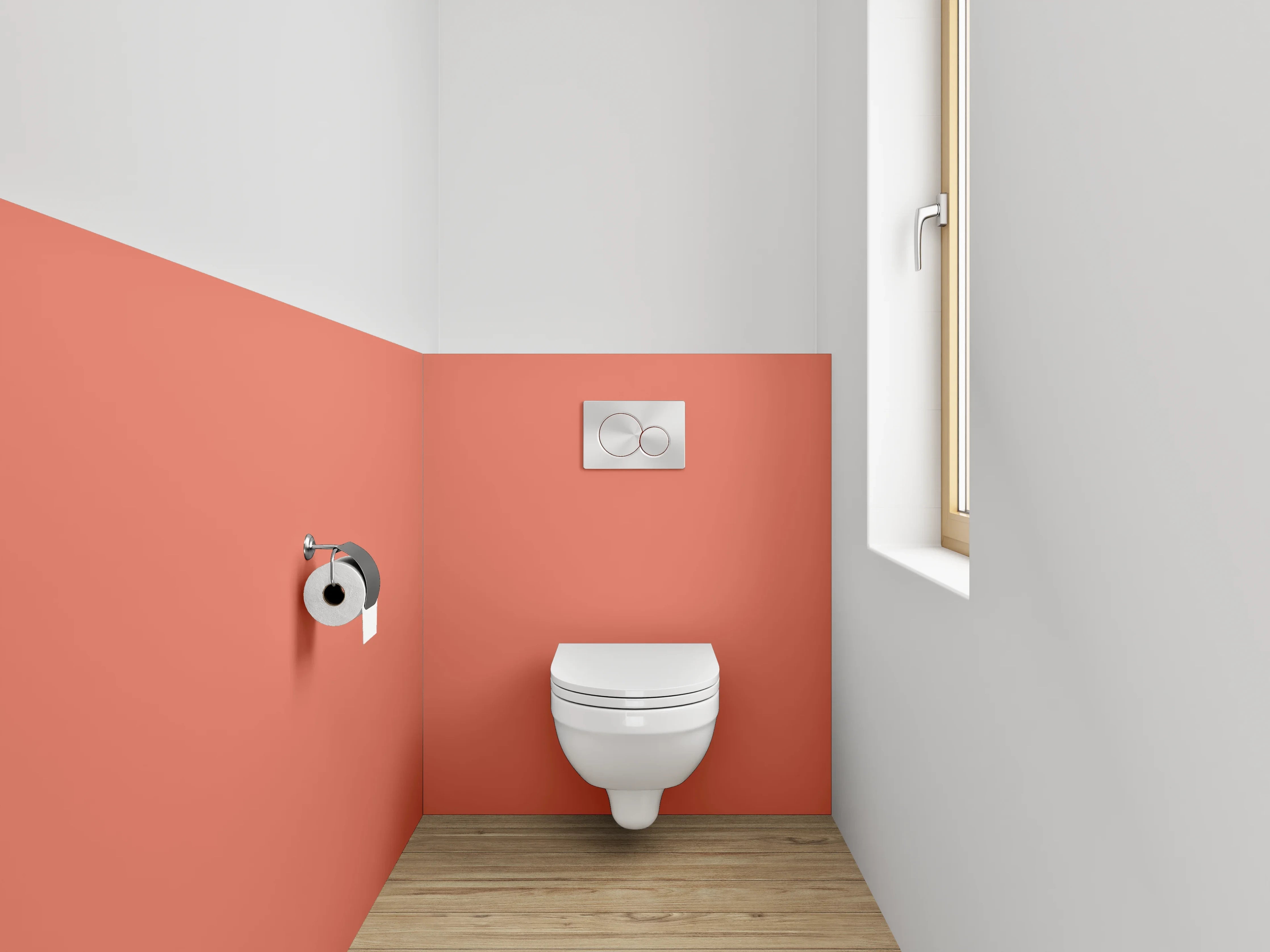 WC-Rückwand - RAL 3022 Lachsrot
