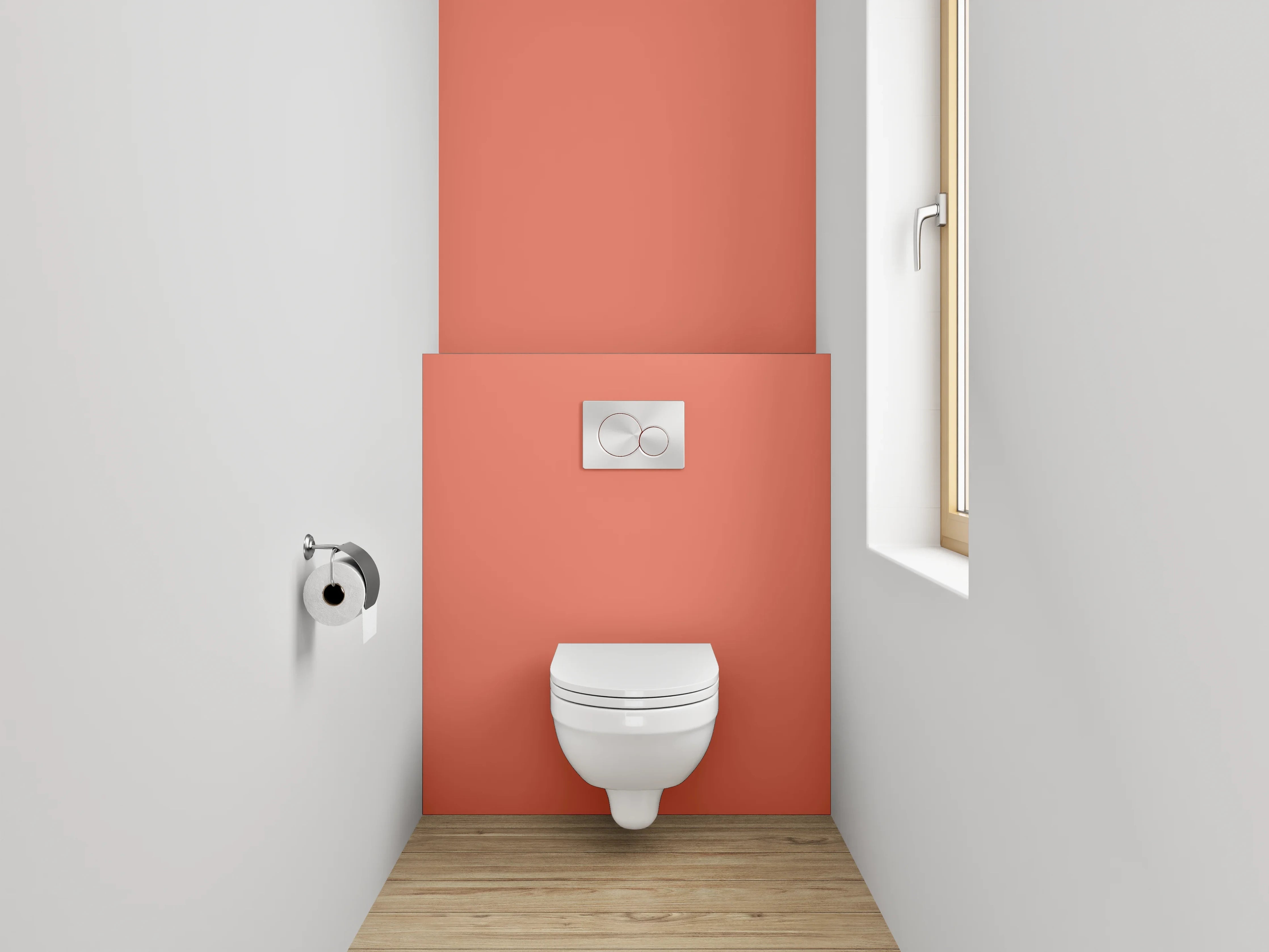 WC-Rückwand - RAL 3022 Lachsrot