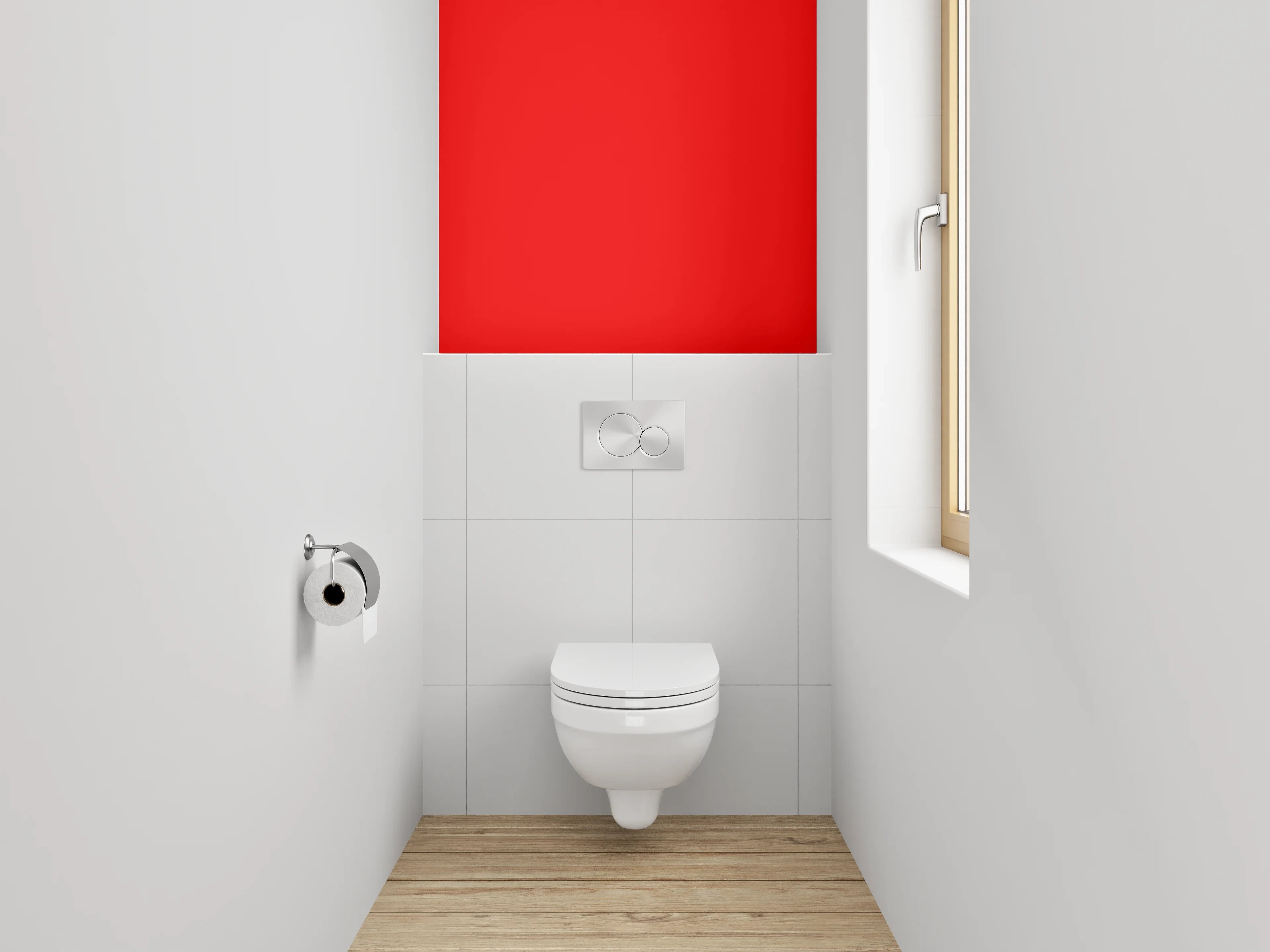 WC-Rückwand - RAL 3024 Leuchtrot