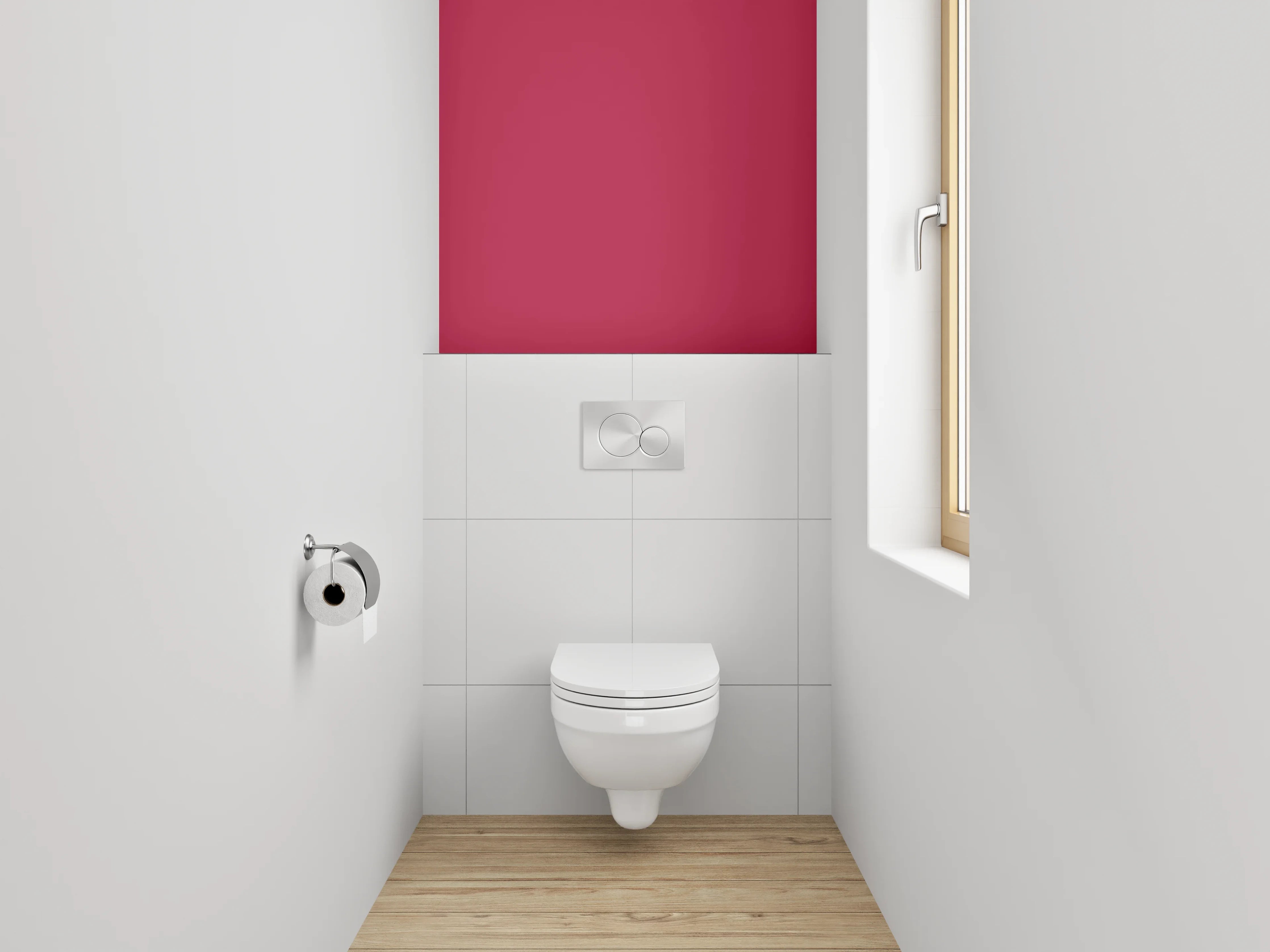 WC-Rückwand - RAL 3027 Himbeerrot