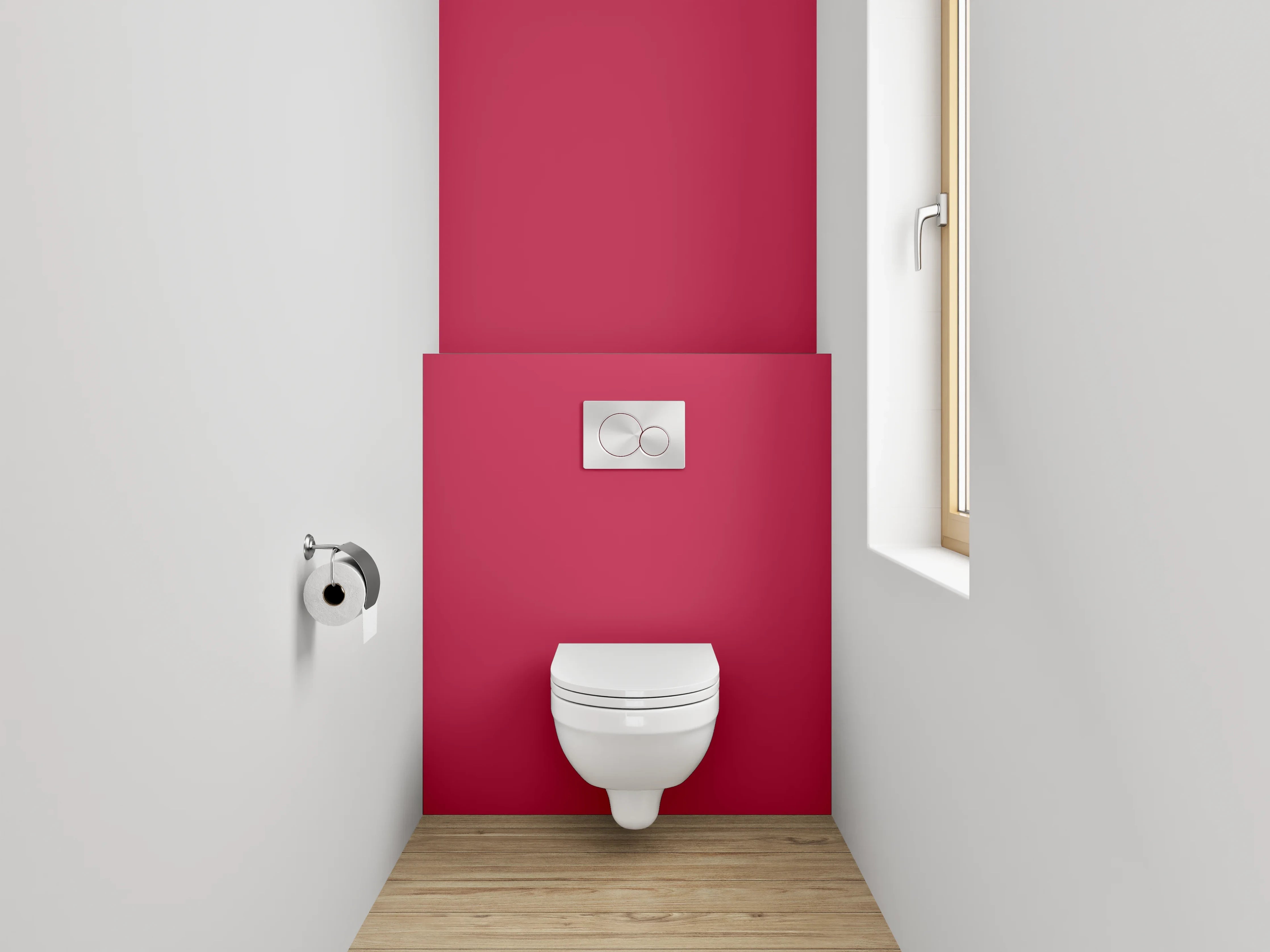 WC-Rückwand - RAL 3027 Himbeerrot