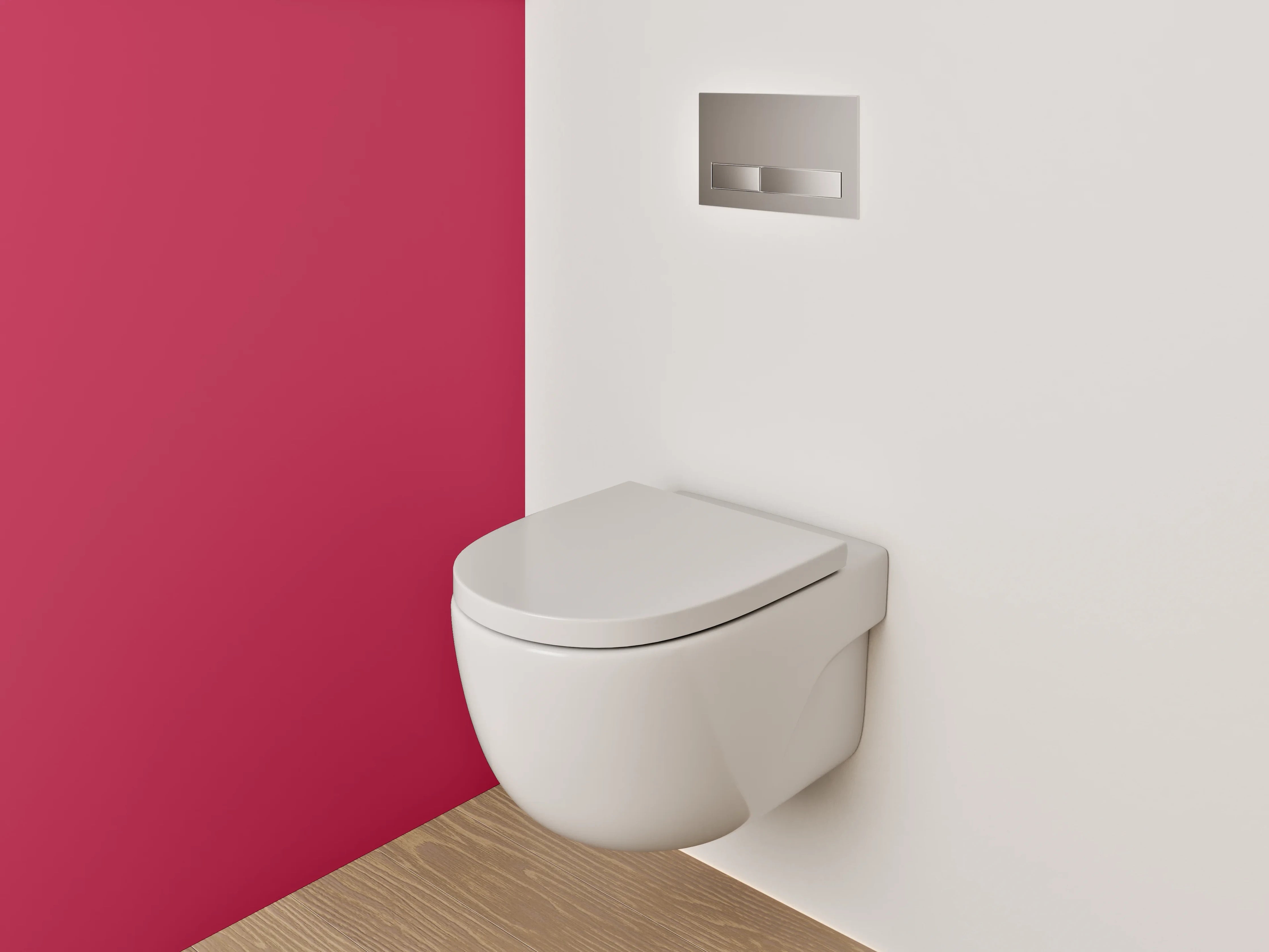 WC-Rückwand - RAL 3027 Himbeerrot
