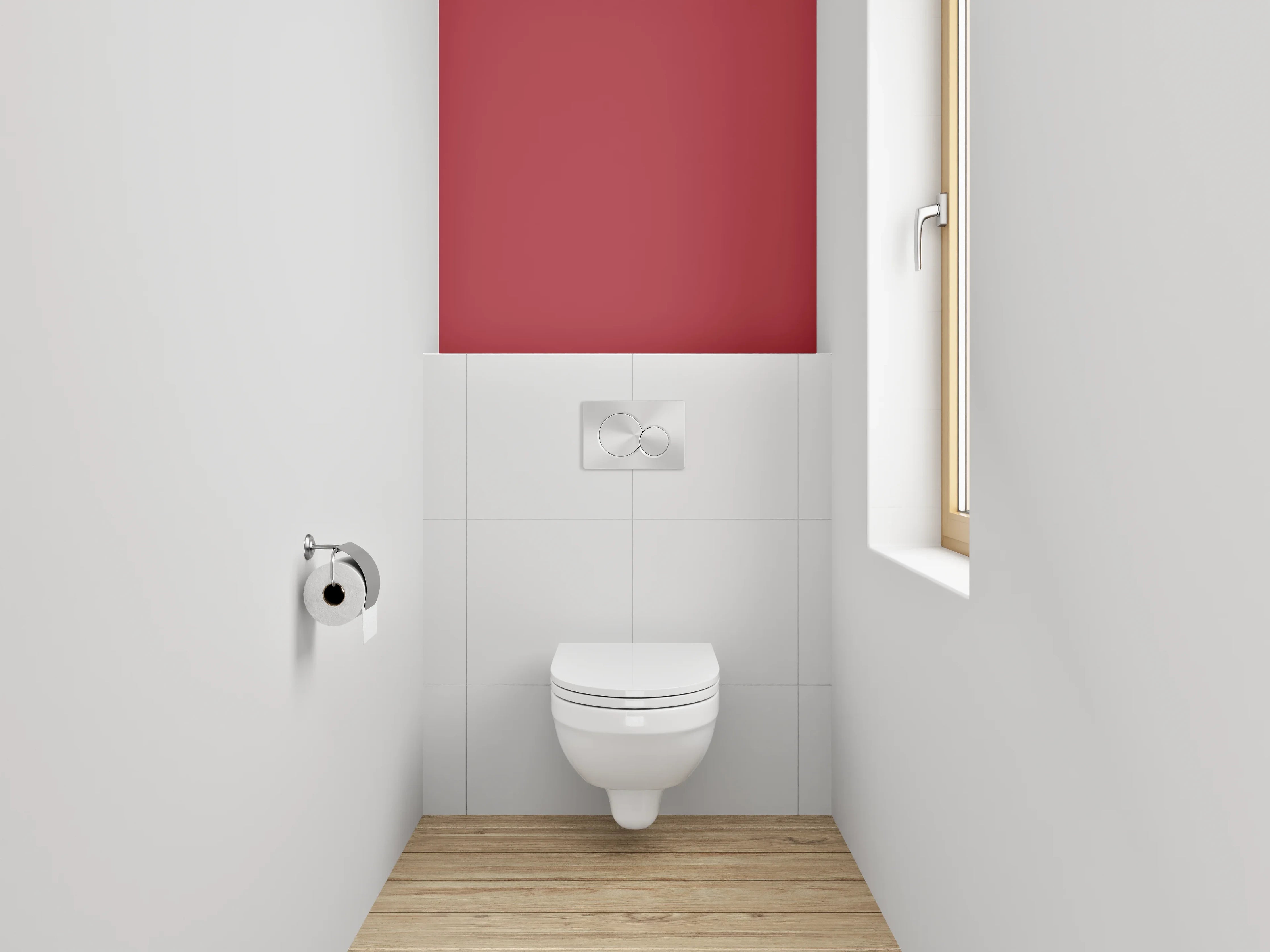 WC-Rückwand - RAL 3031 Orientrot