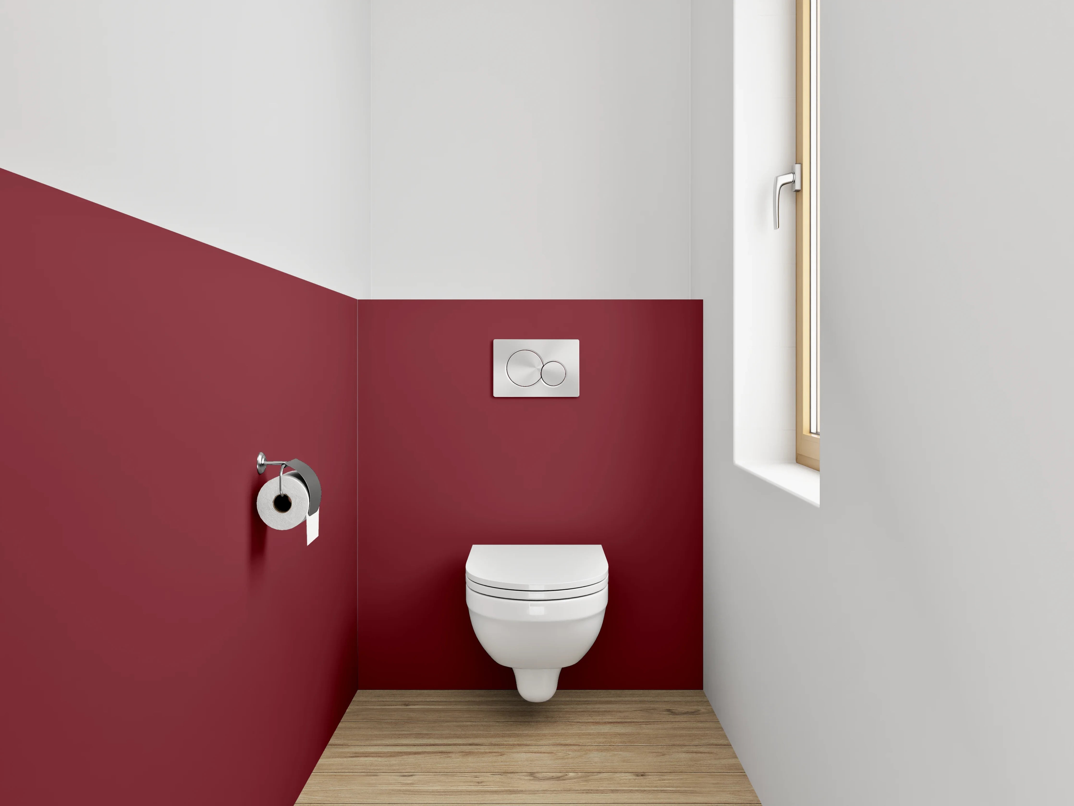 WC-Rückwand - RAL 3032 Perlrubinrot