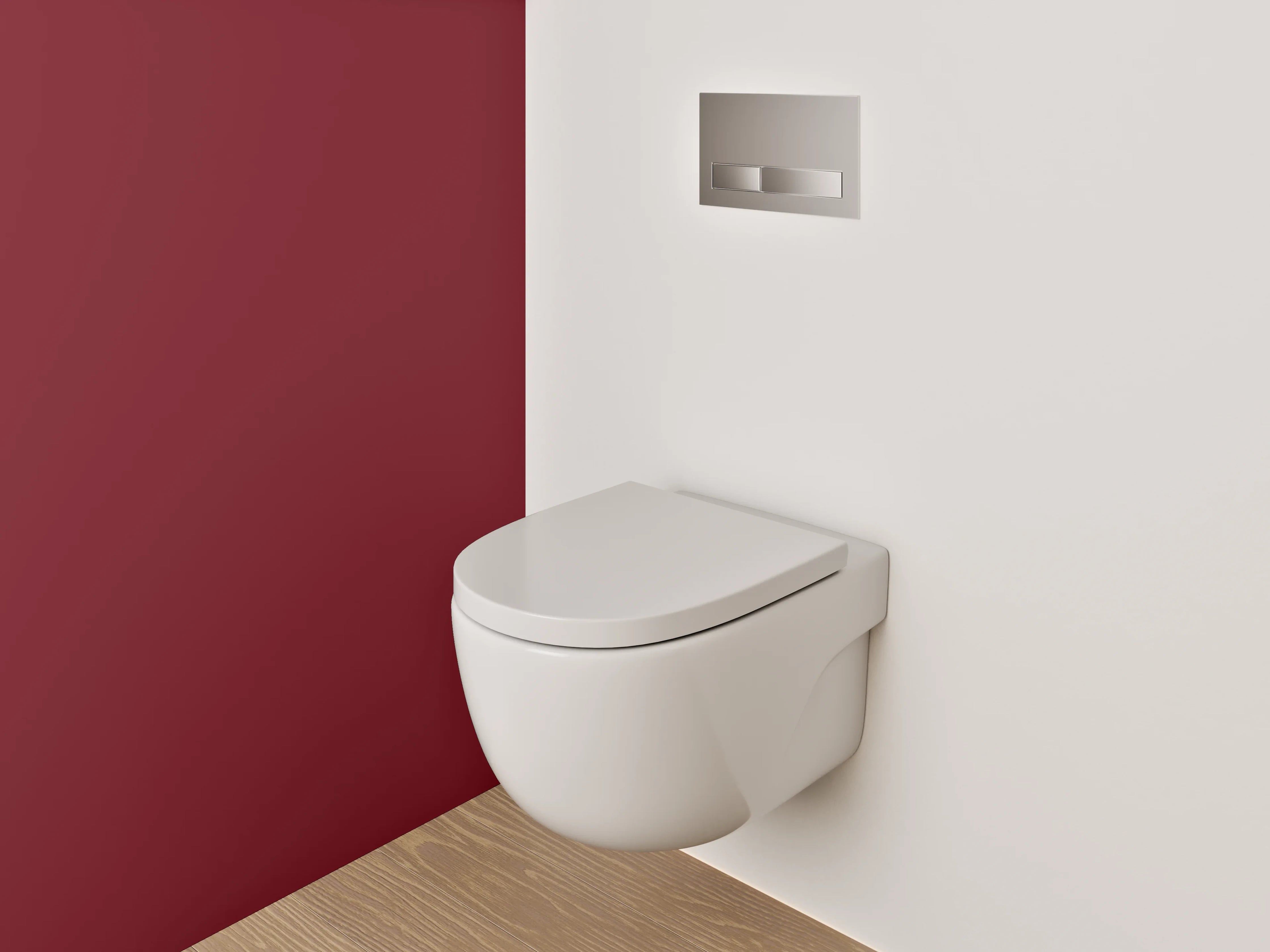 WC-Rückwand - RAL 3032 Perlrubinrot