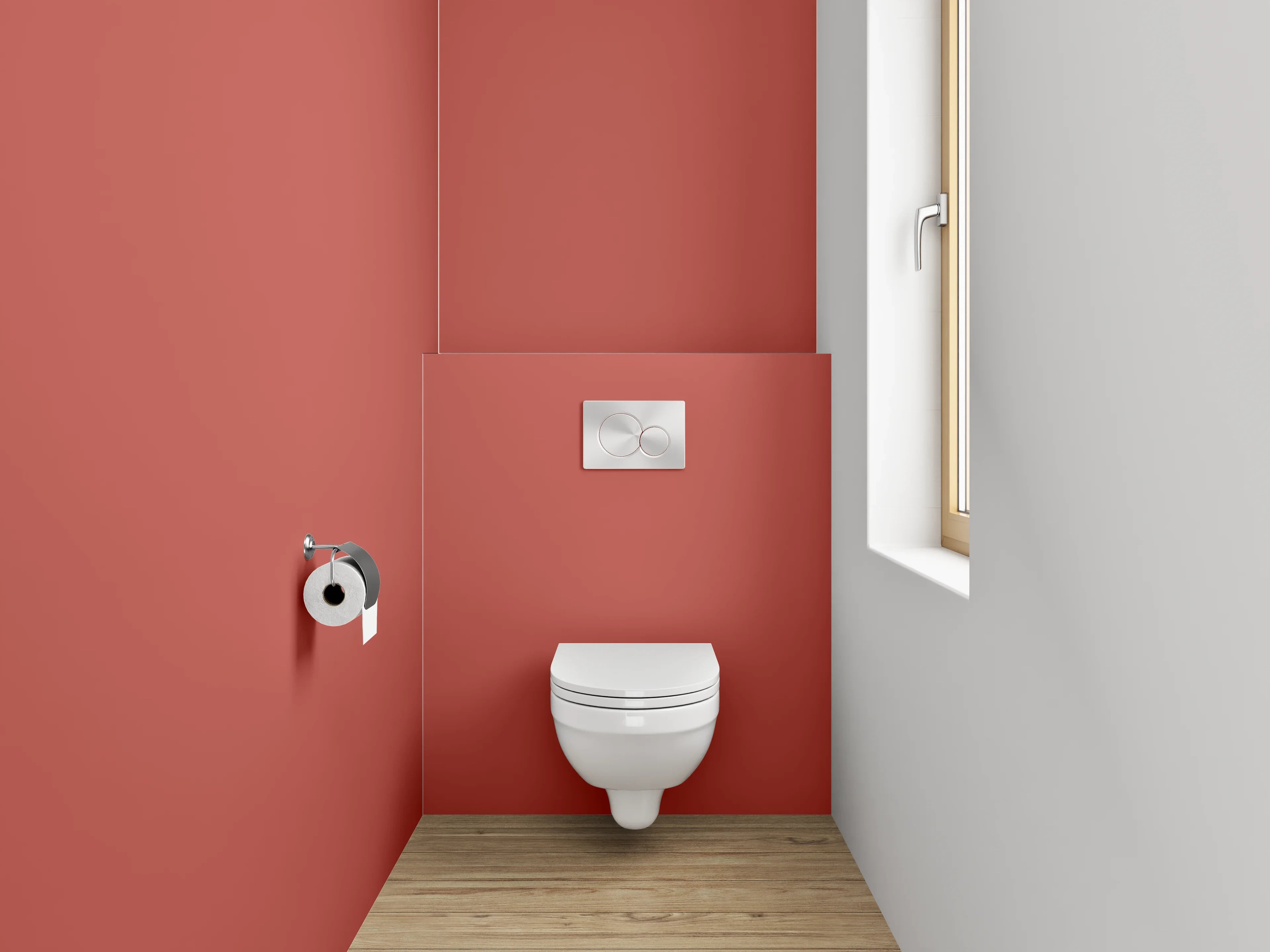WC-Rückwand - RAL 3033 Perlrotbraun