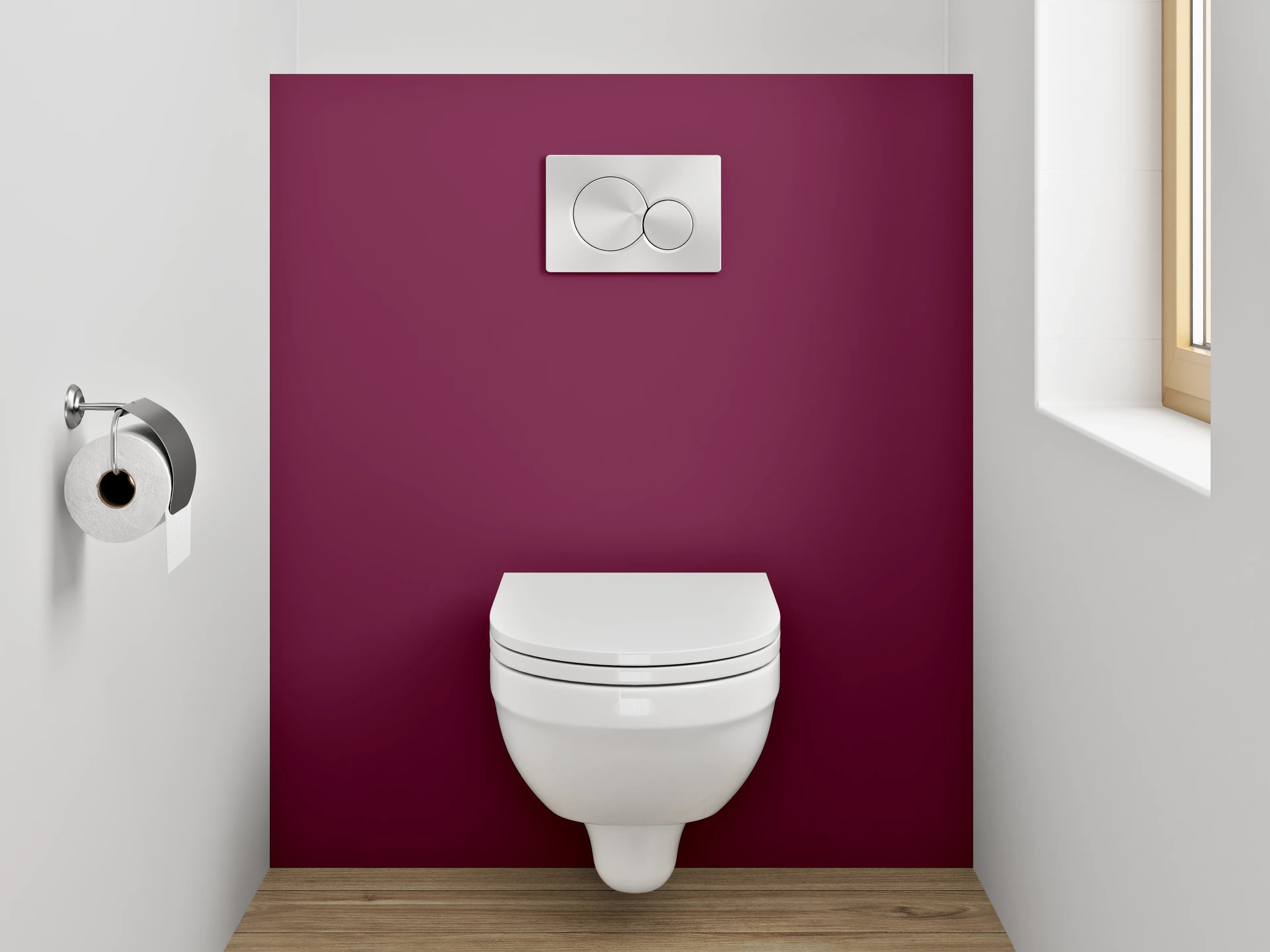 WC-Rückwand - RAL 4004 Bordeauxviolett