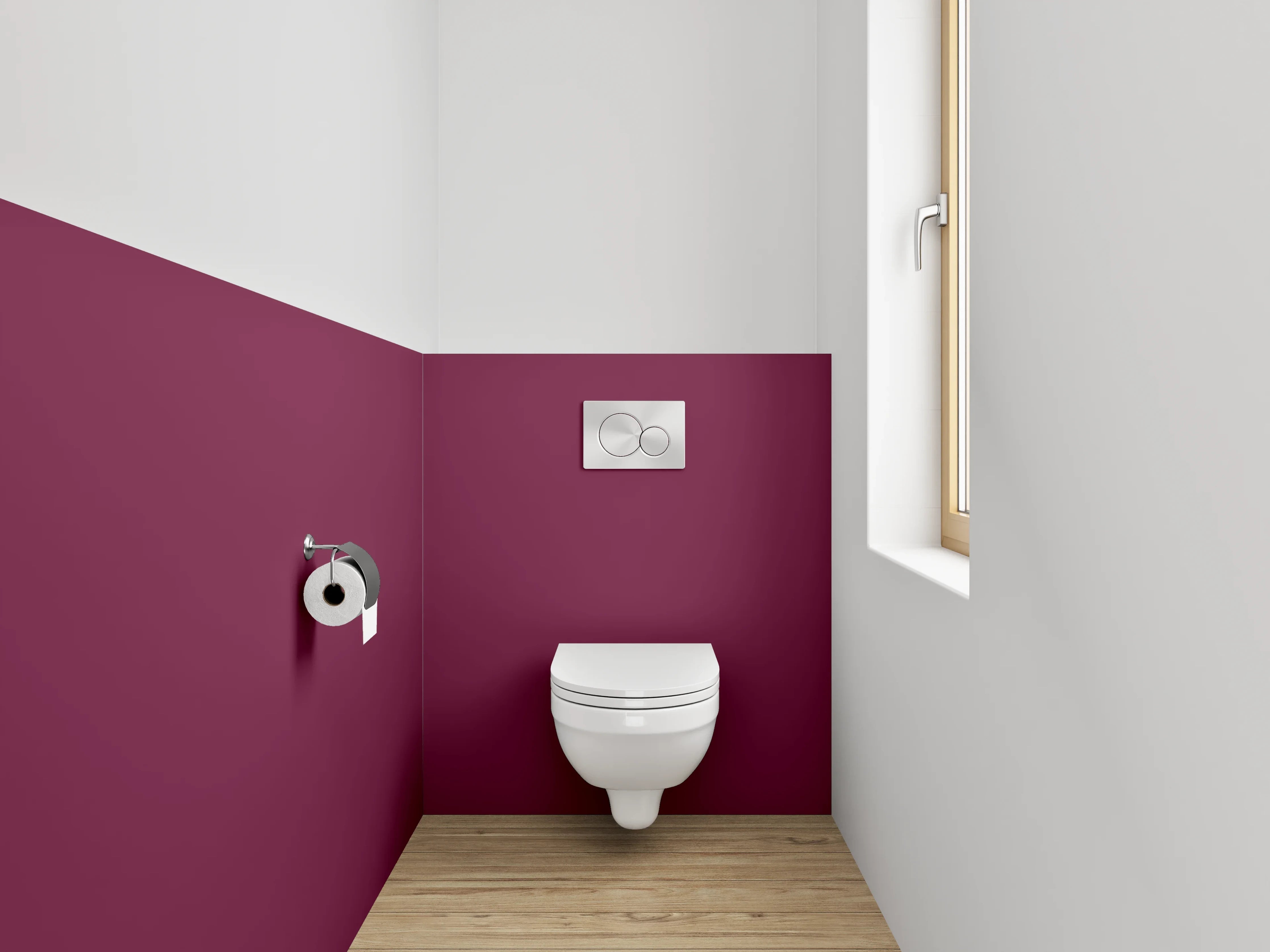 WC-Rückwand - RAL 4004 Bordeauxviolett
