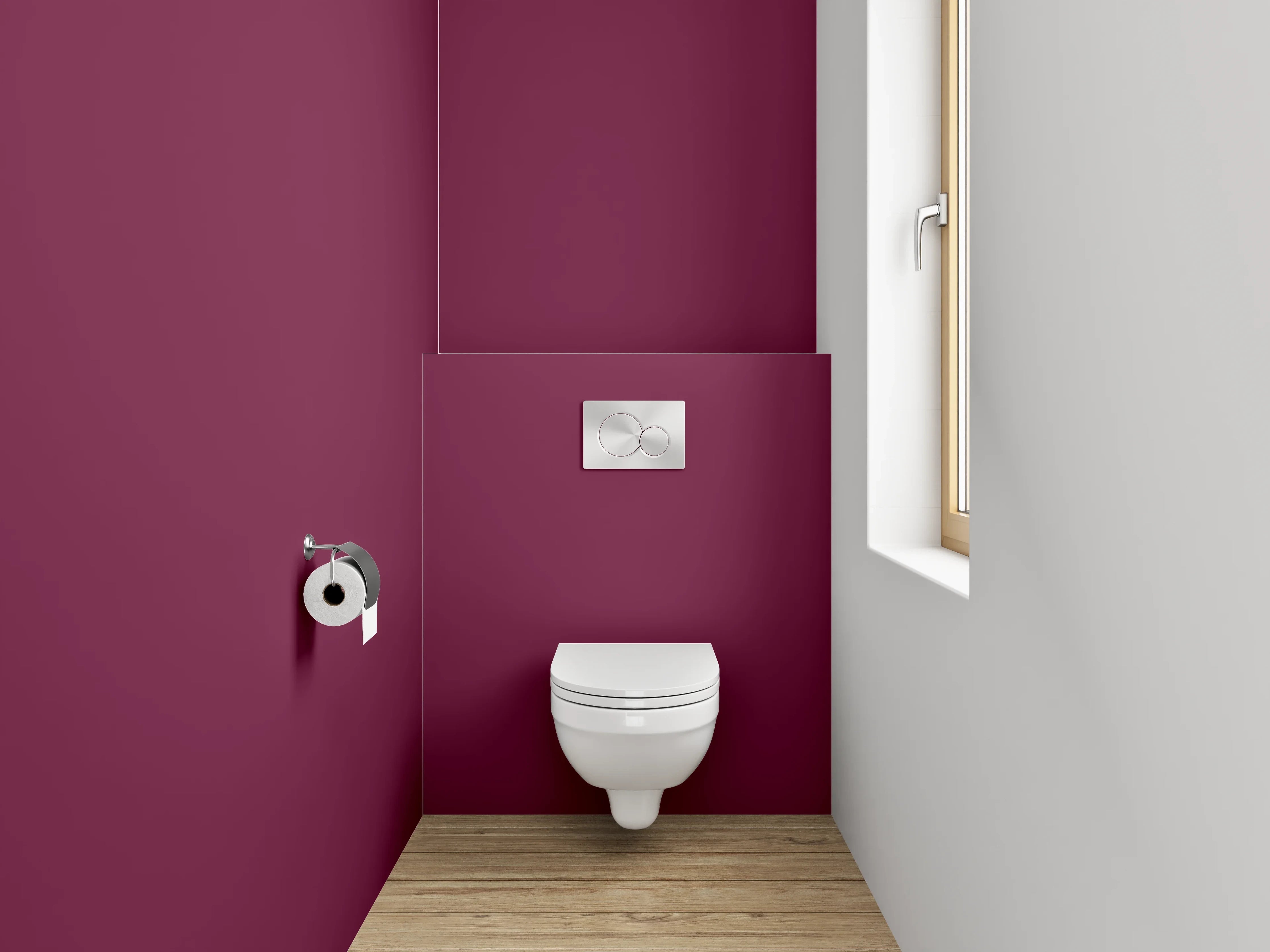 WC-Rückwand - RAL 4004 Bordeauxviolett