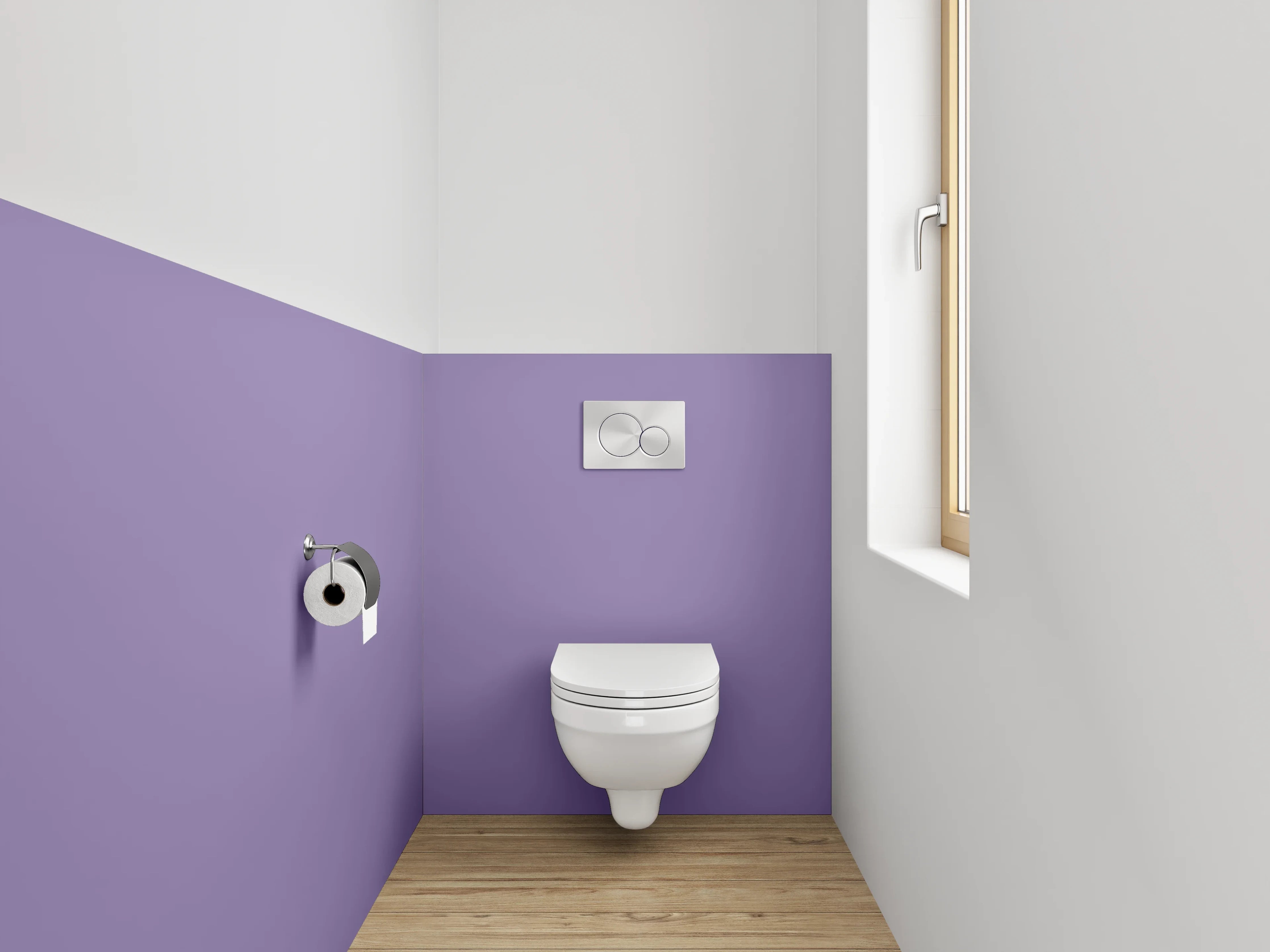 WC-Rückwand - RAL 4011 Perlviolett