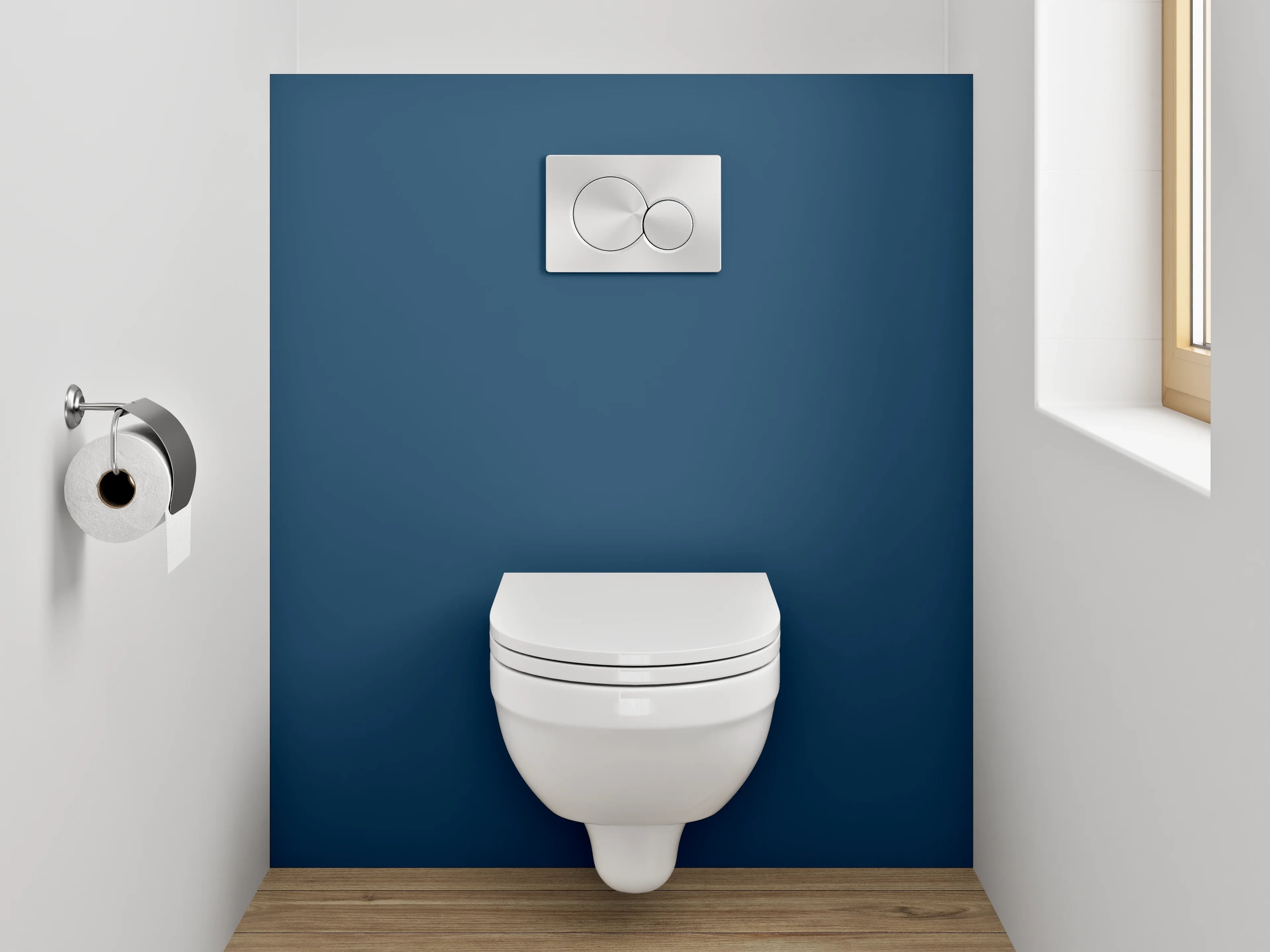 WC-Rückwand - RAL 5001 Grünblau