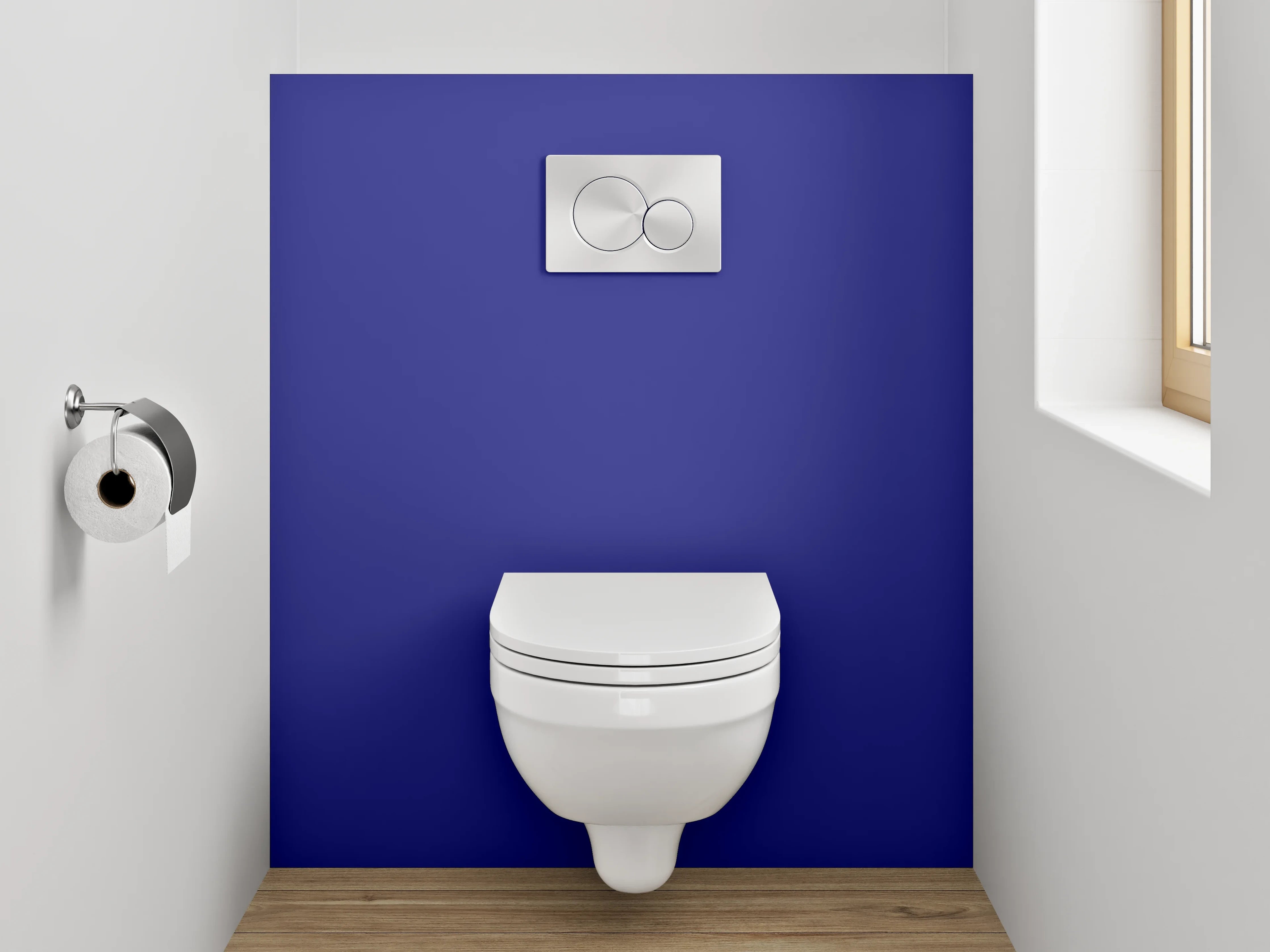 WC-Rückwand - RAL 5002 Ultramarinblau