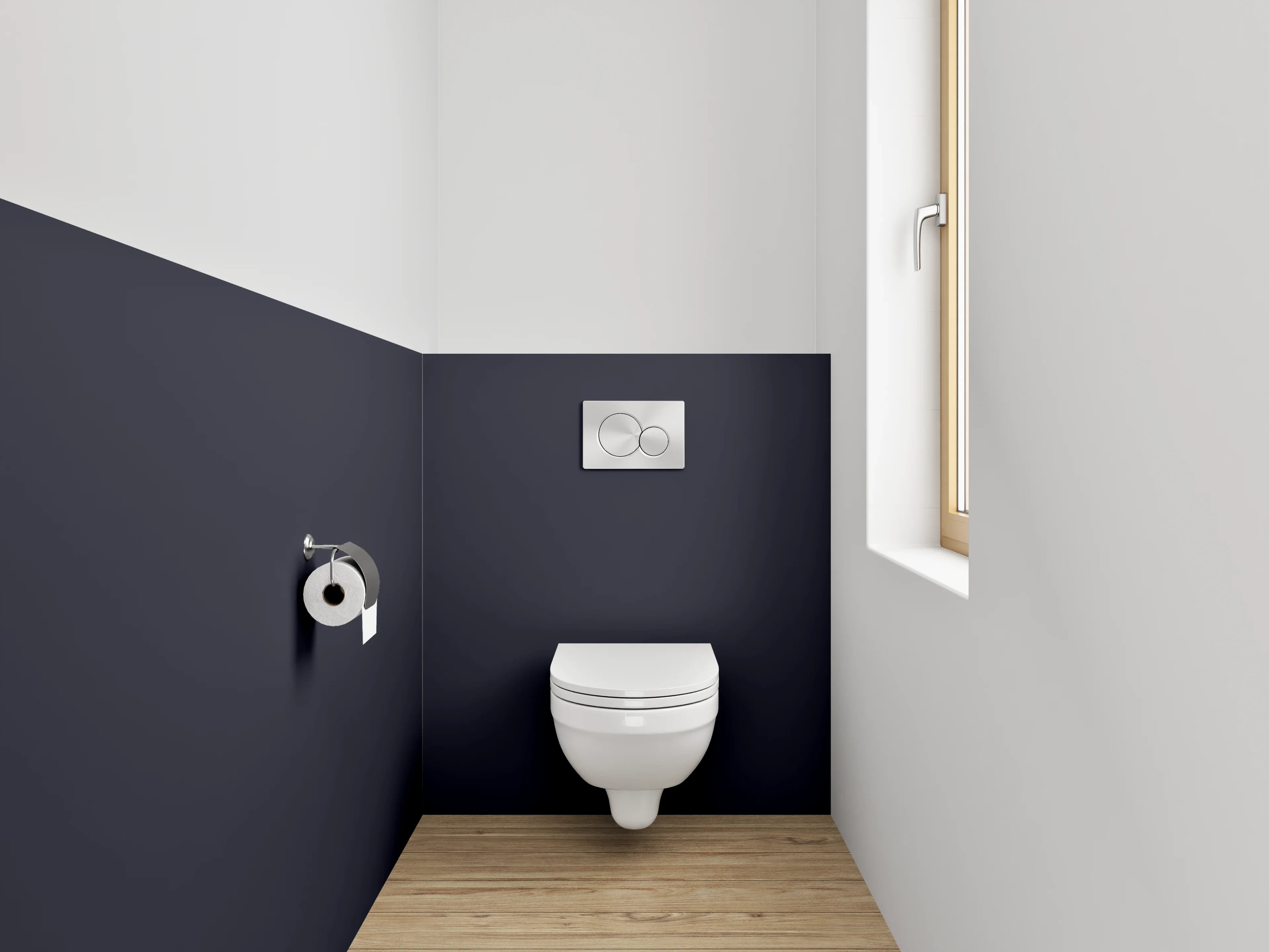 WC-Rückwand - RAL 5004 Schwarzblau