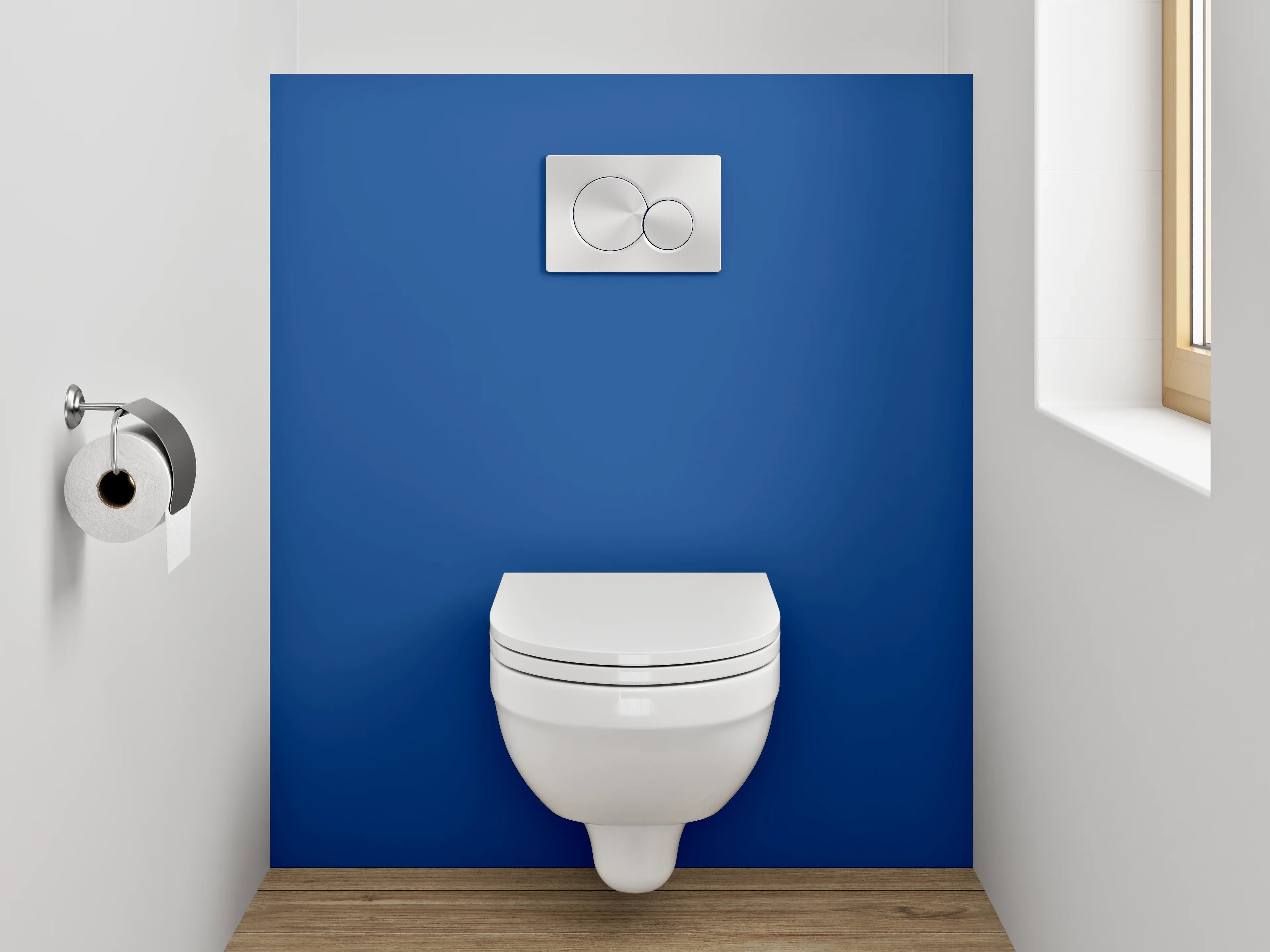 WC-Rückwand - RAL 5005 Signalblau