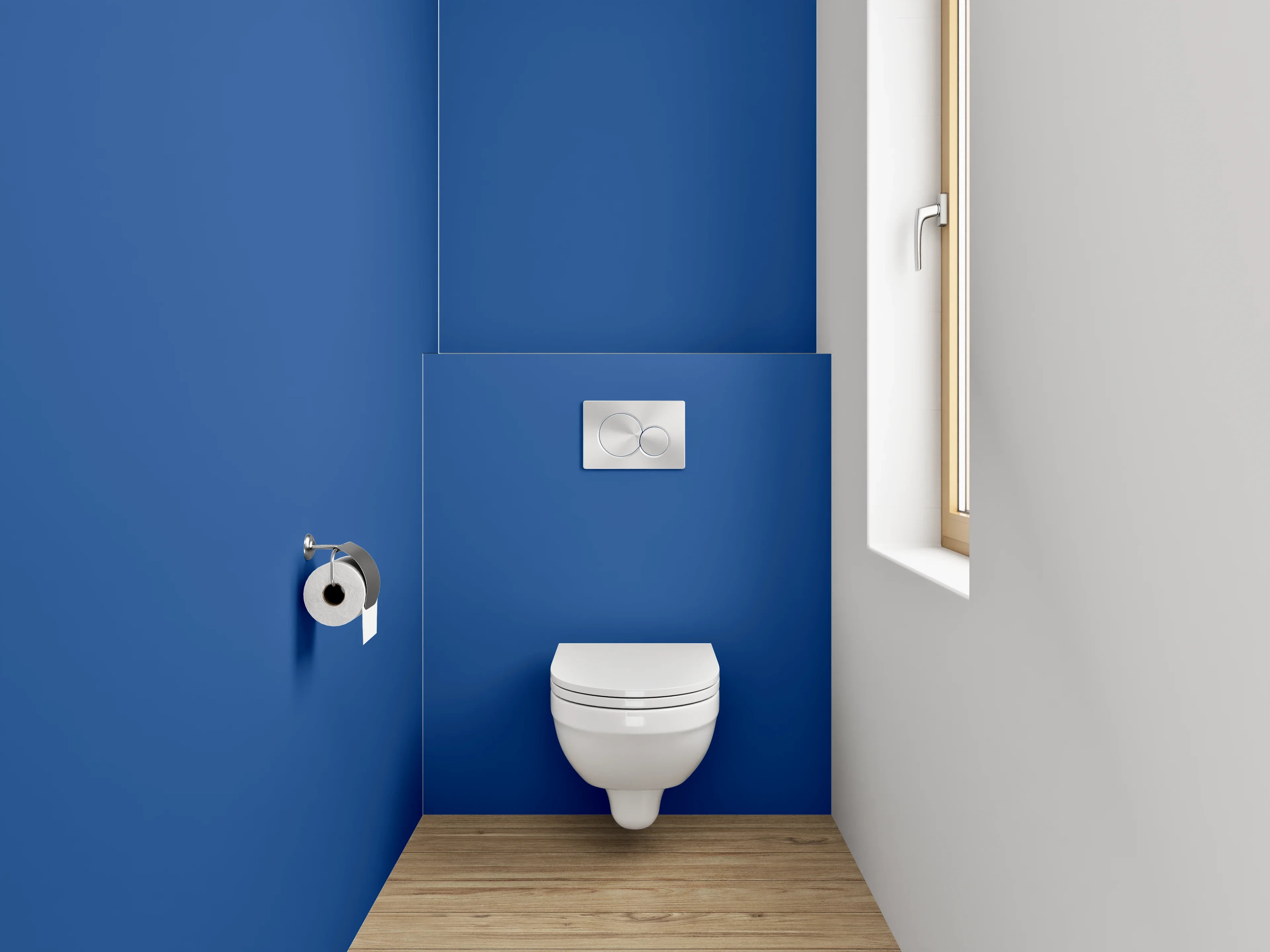 WC-Rückwand - RAL 5005 Signalblau