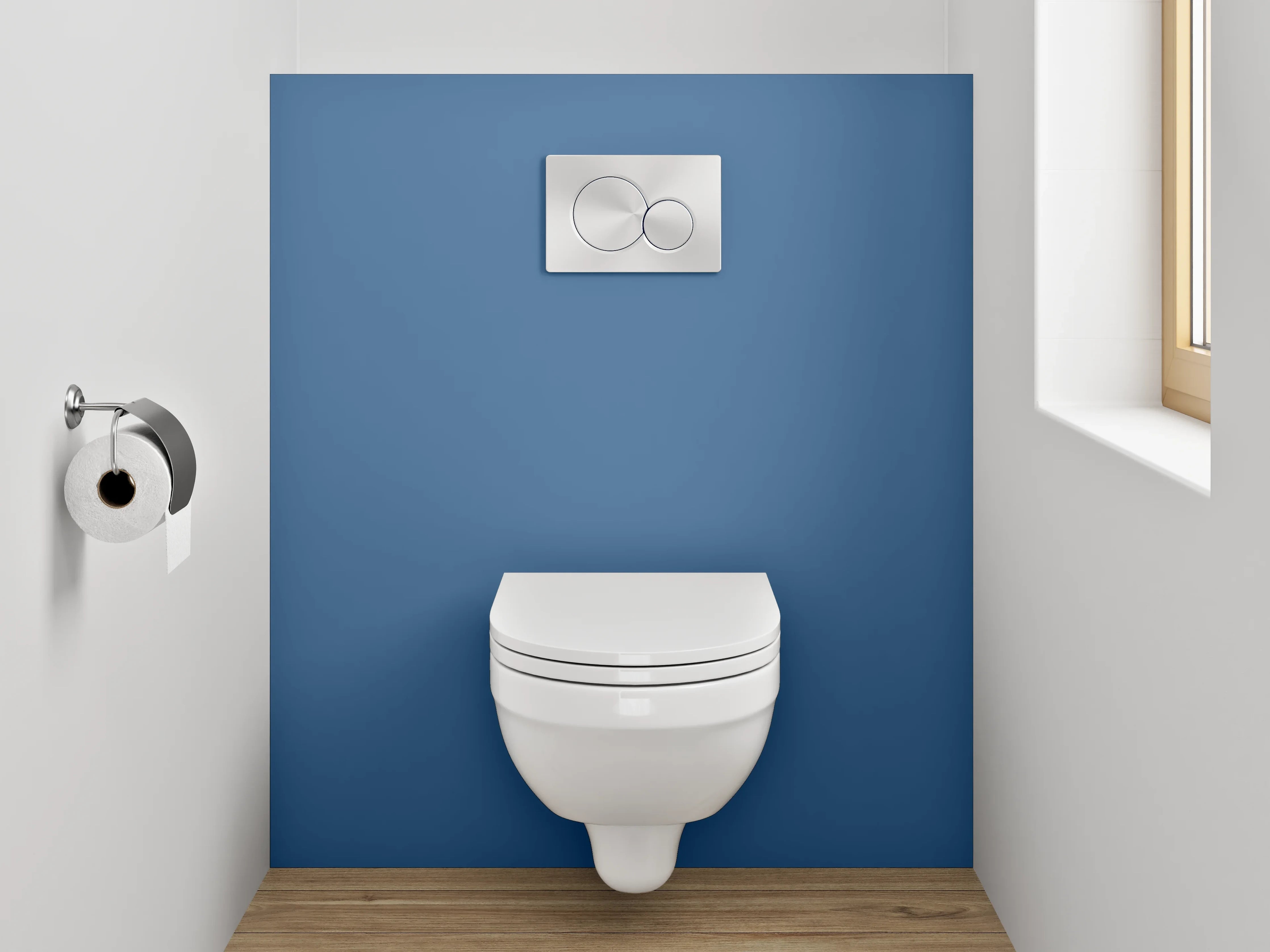 WC-Rückwand - RAL 5007 Brillantblau