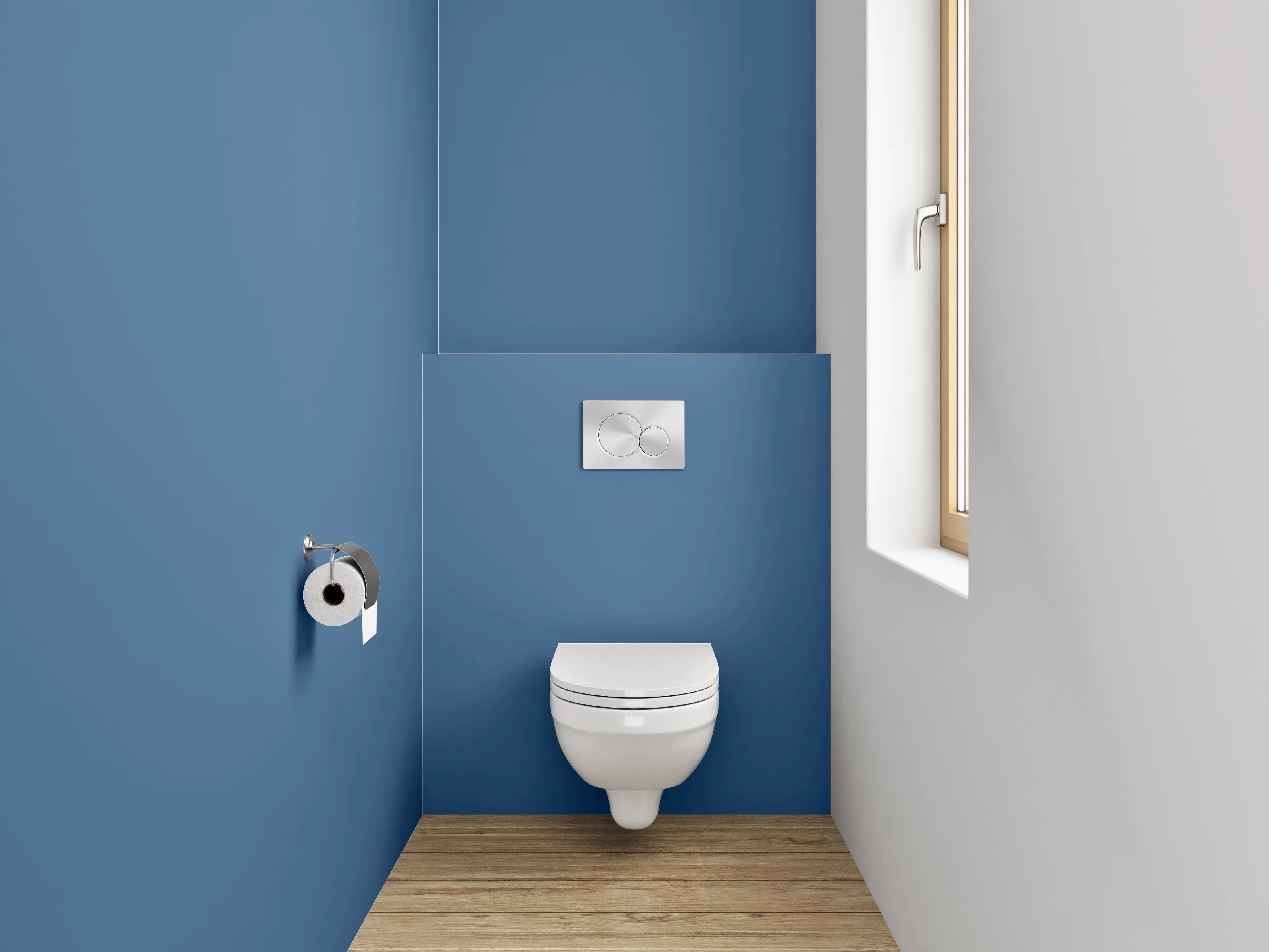 WC-Rückwand - RAL 5007 Brillantblau