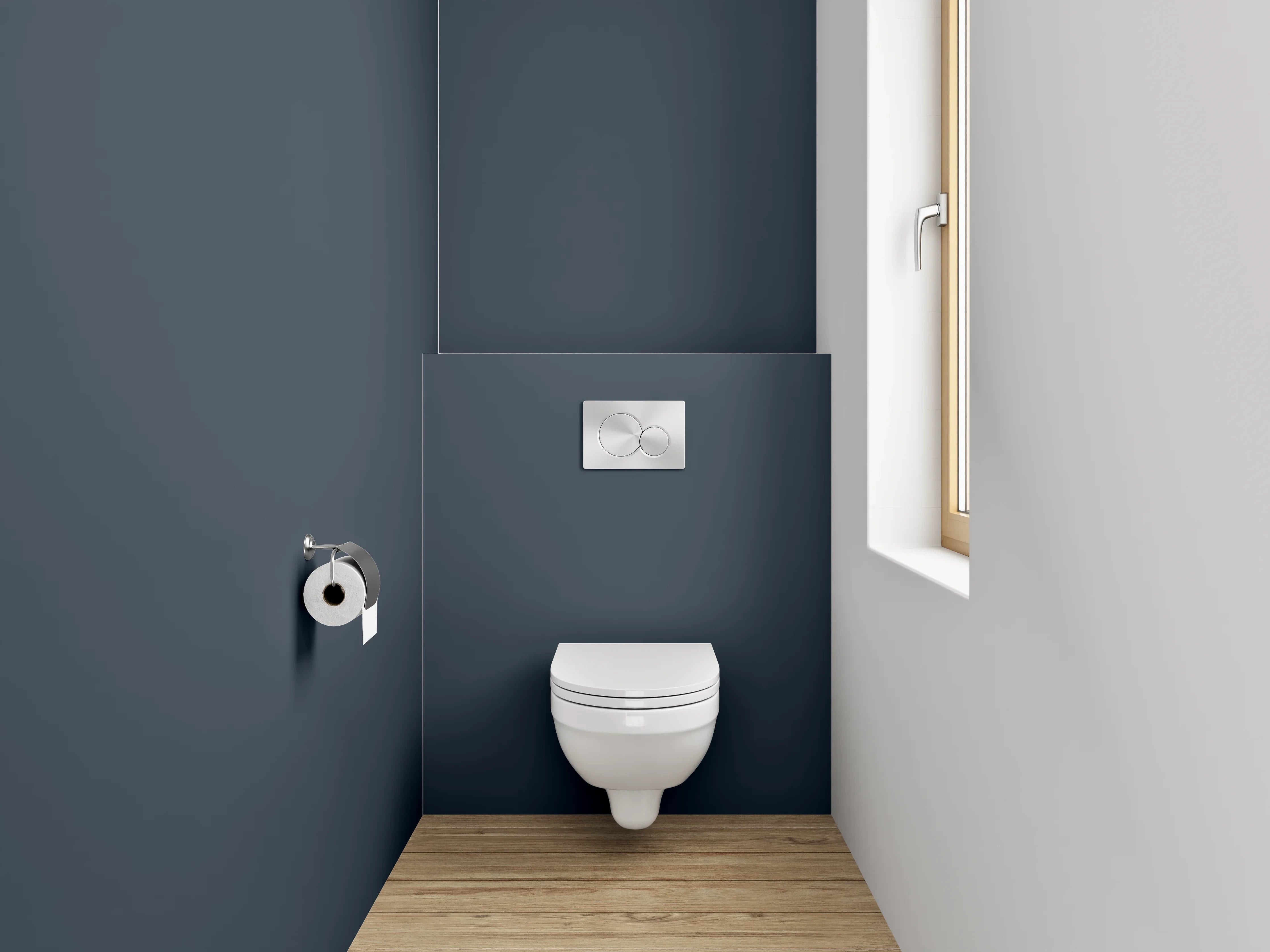WC-Rückwand - RAL 5008 Graublau