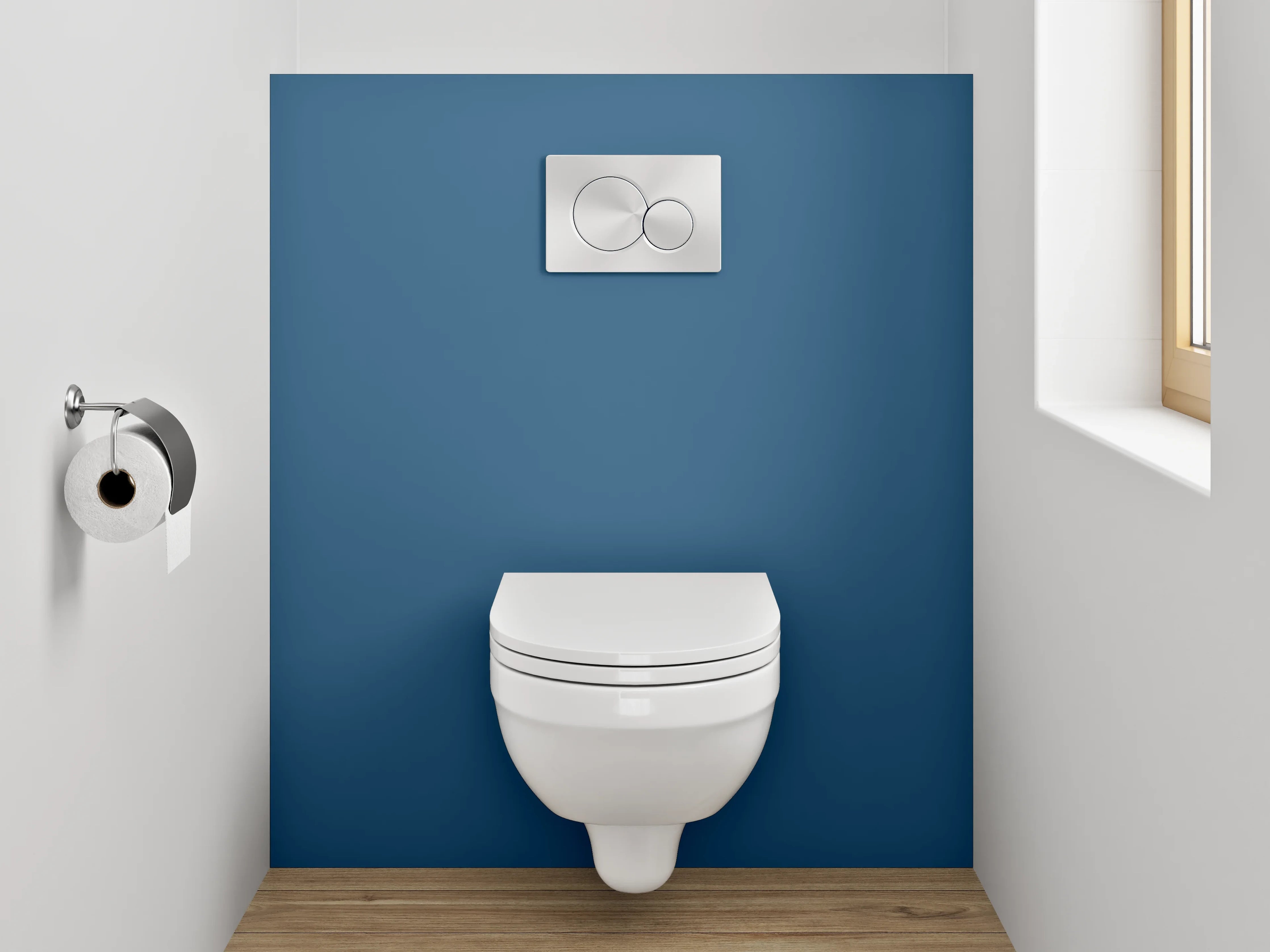 WC-Rückwand - RAL 5009 Azurblau