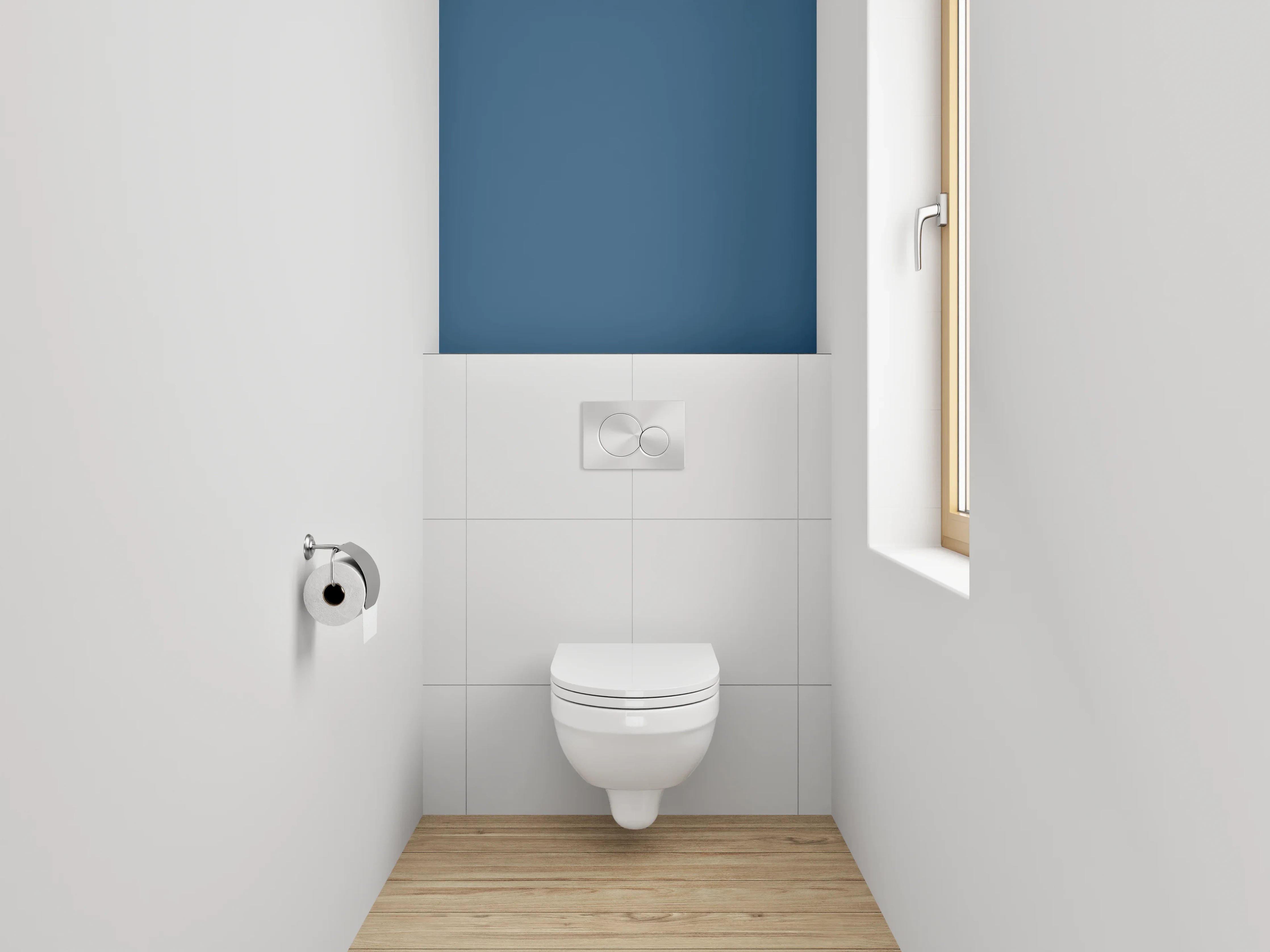 WC-Rückwand - RAL 5009 Azurblau