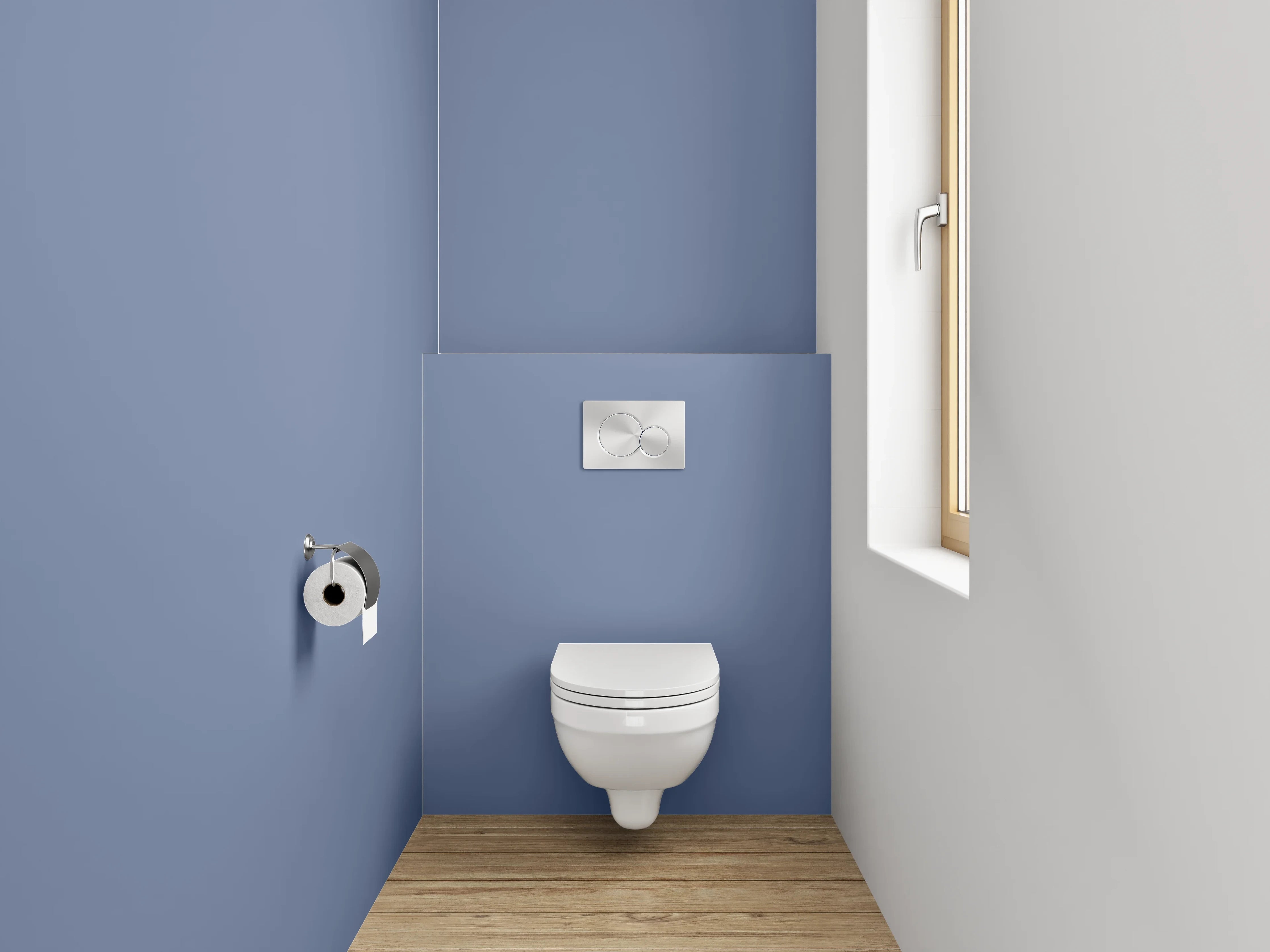 WC-Rückwand - RAL 5014 Taubenblau