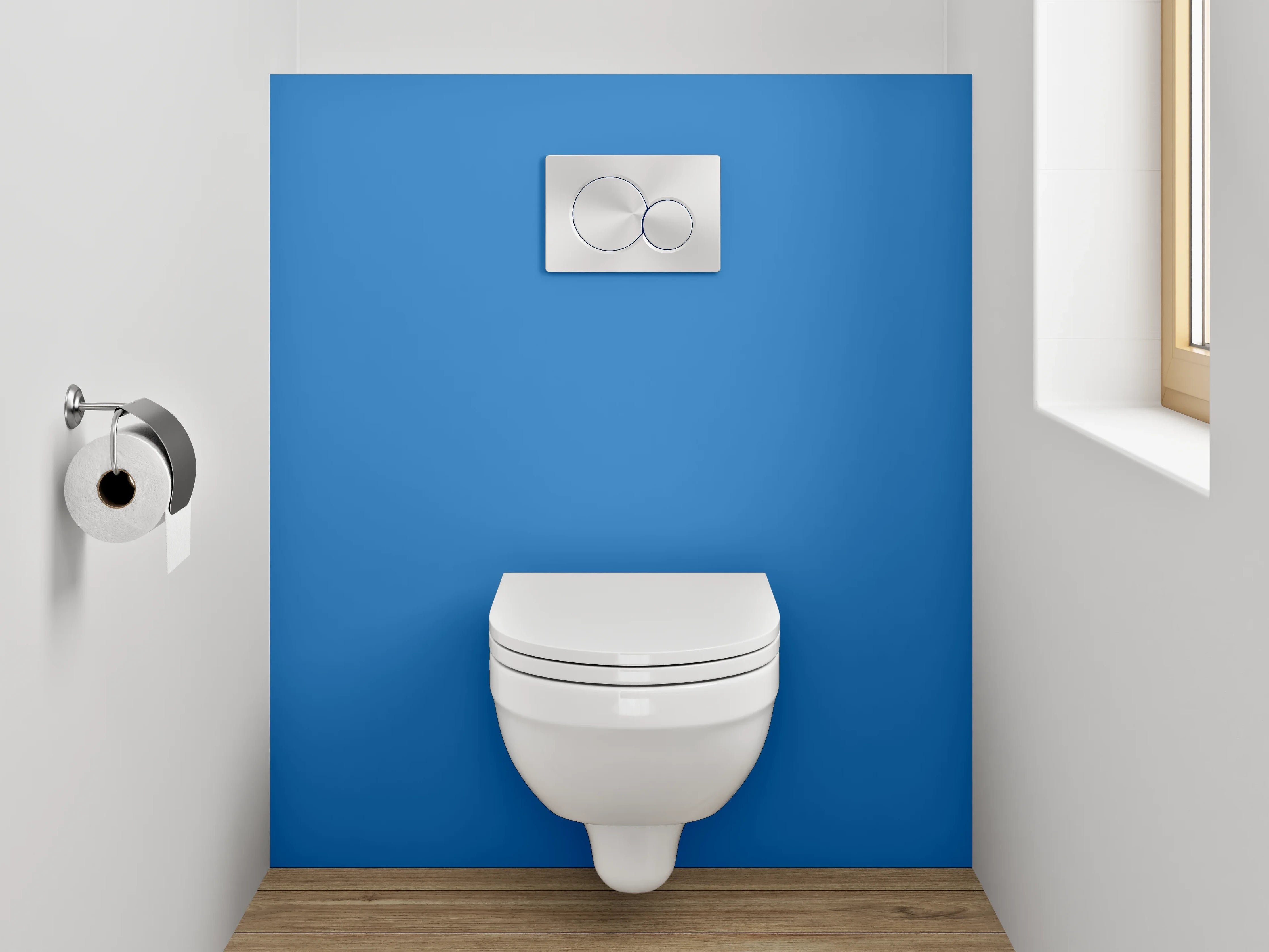 WC-Rückwand - RAL 5015 Himmelblau