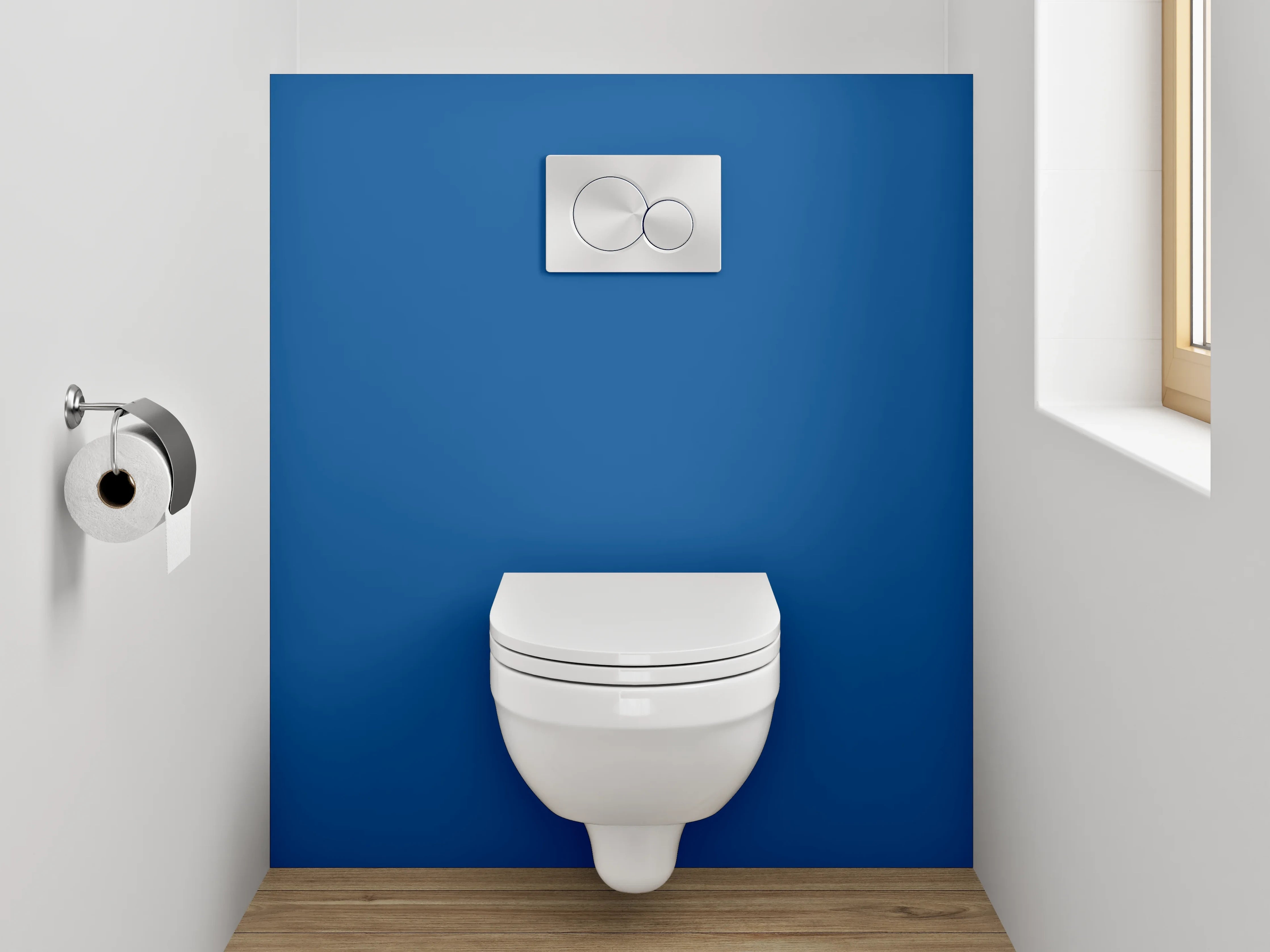 WC-Rückwand - RAL 5017 Verkehrsblau