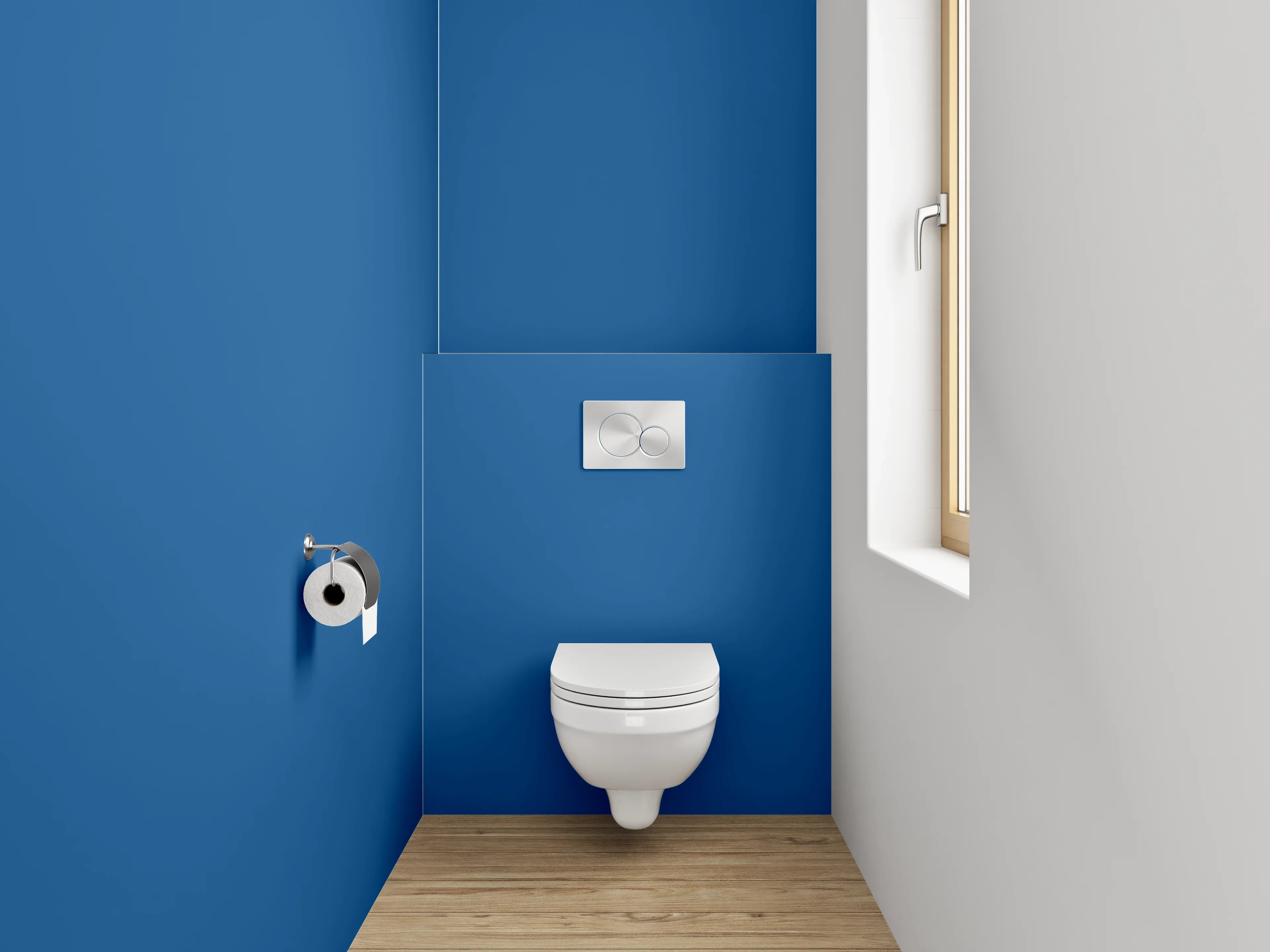 WC-Rückwand - RAL 5017 Verkehrsblau