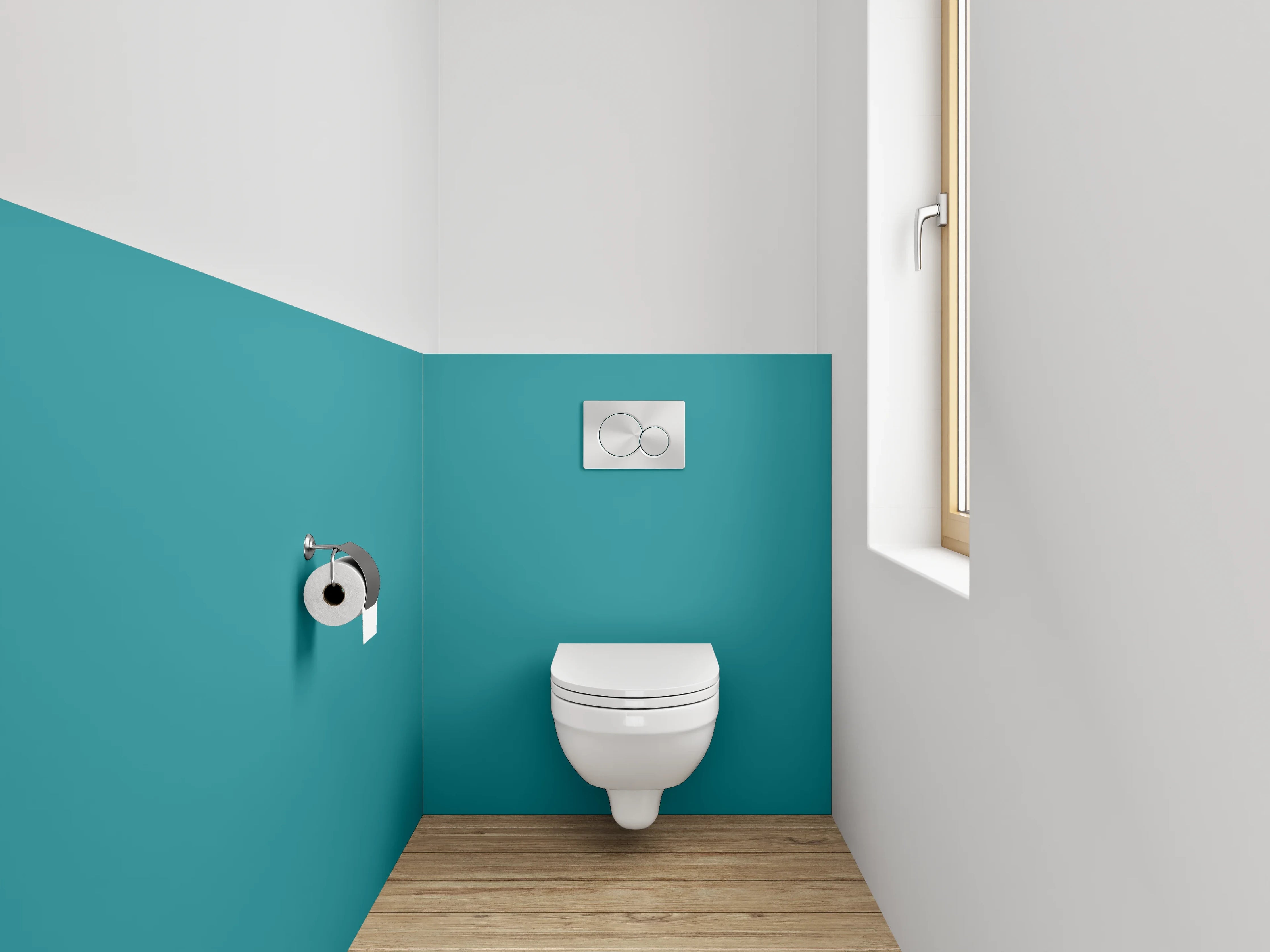 WC-Rückwand - RAL 5018 Türkisblau