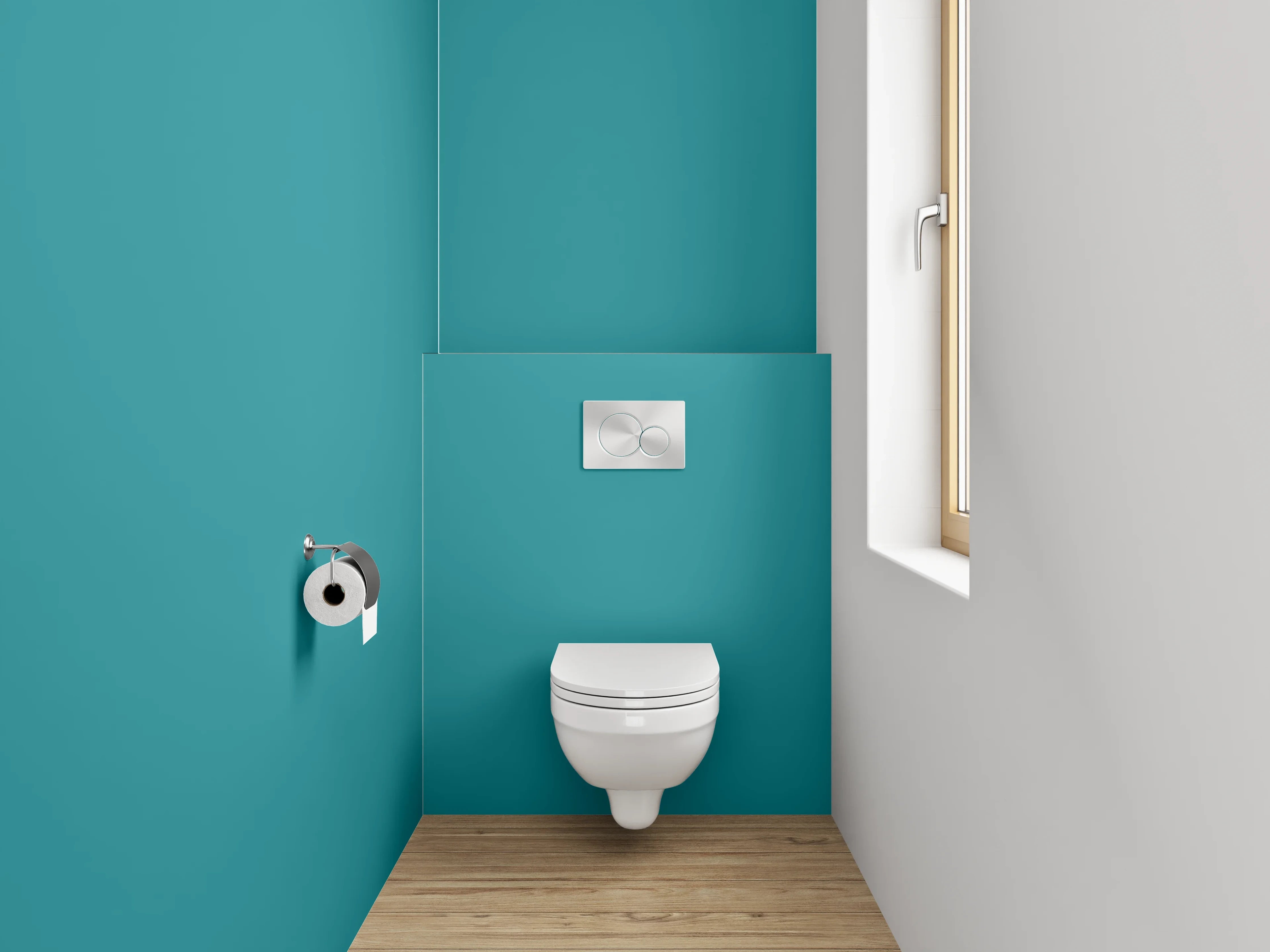 WC-Rückwand - RAL 5018 Türkisblau