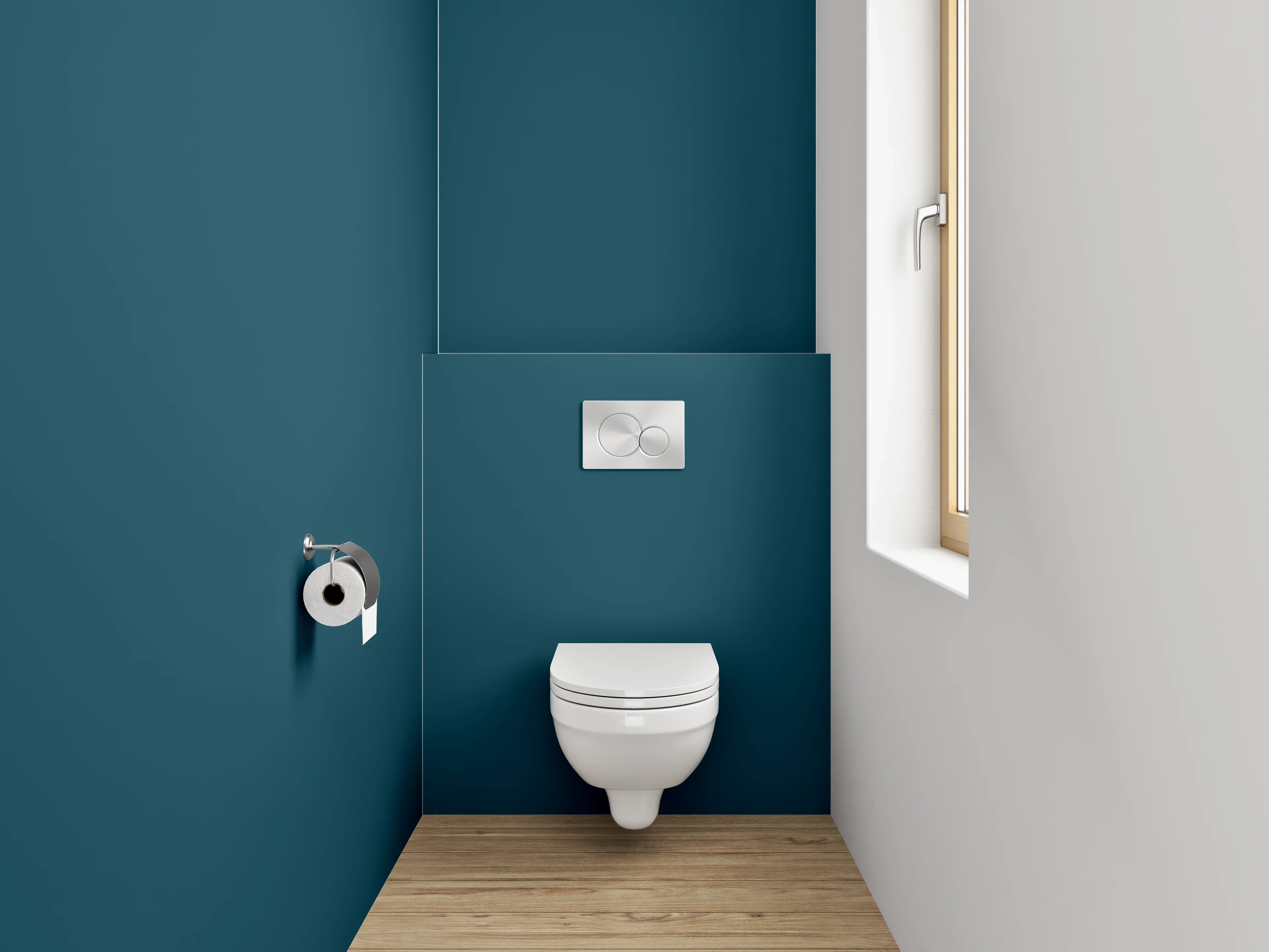 WC-Rückwand - RAL 5020 Ozeanblau