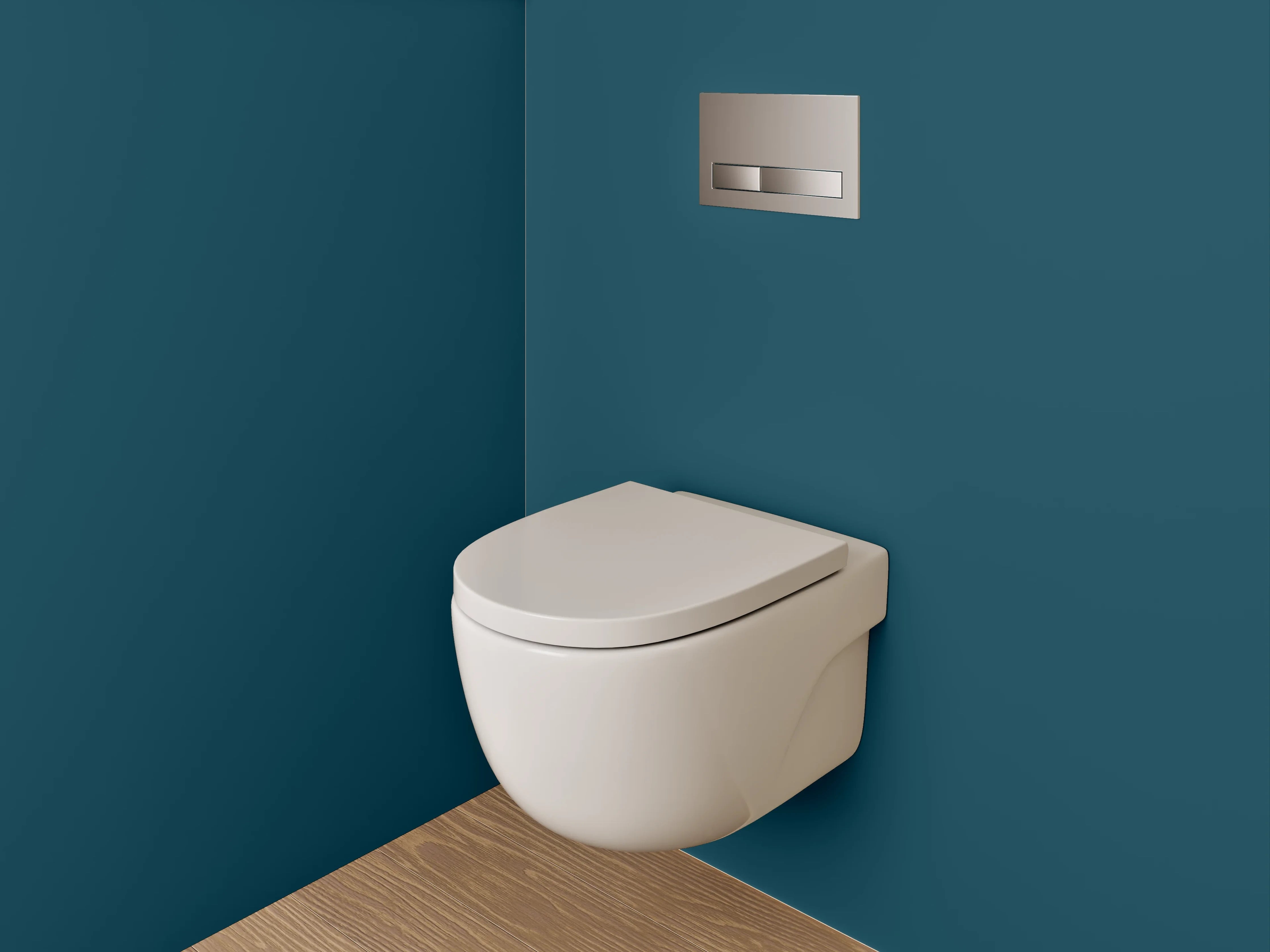WC-Rückwand - RAL 5020 Ozeanblau