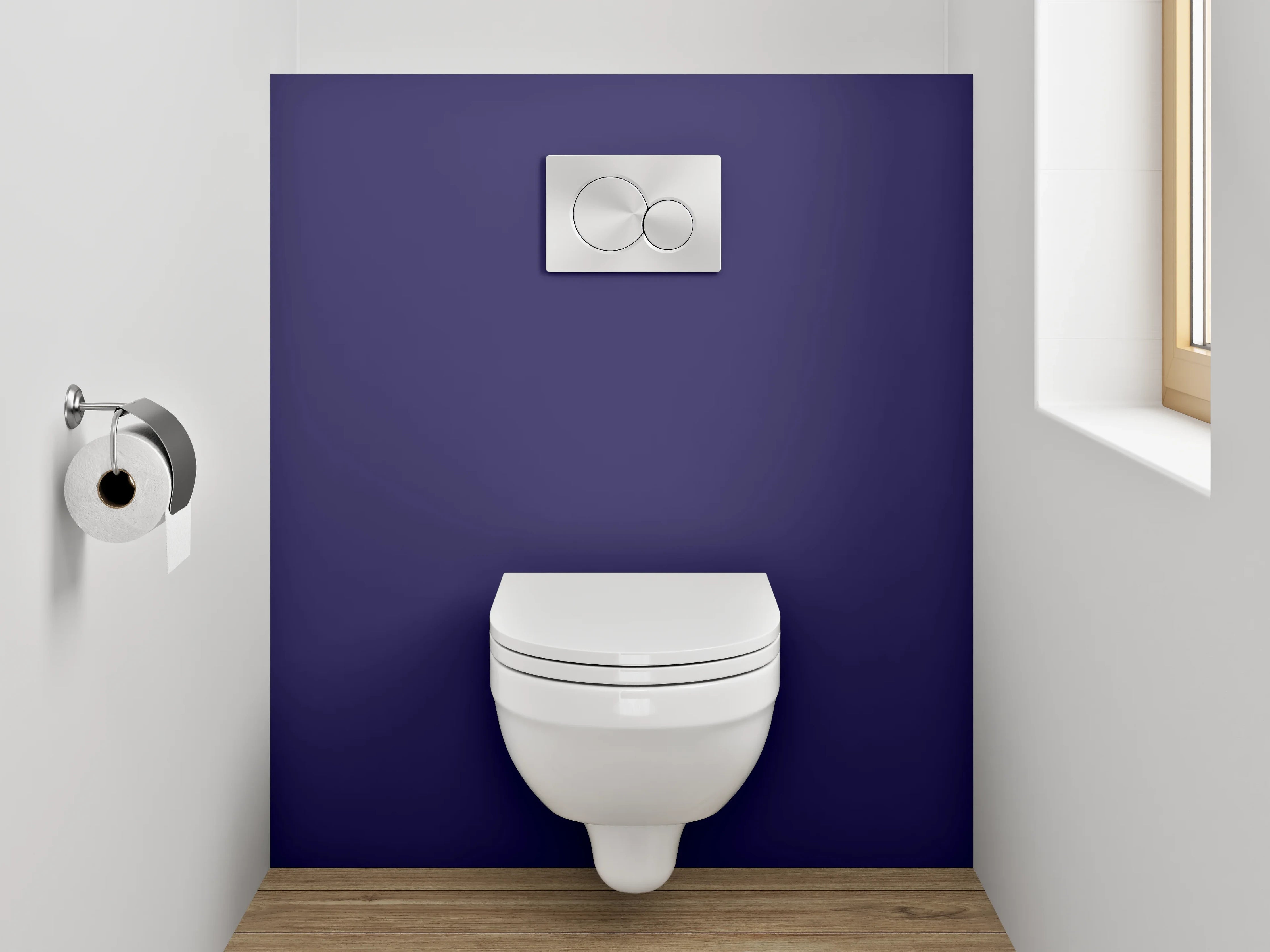 WC-Rückwand - RAL 5022 Nachtblau