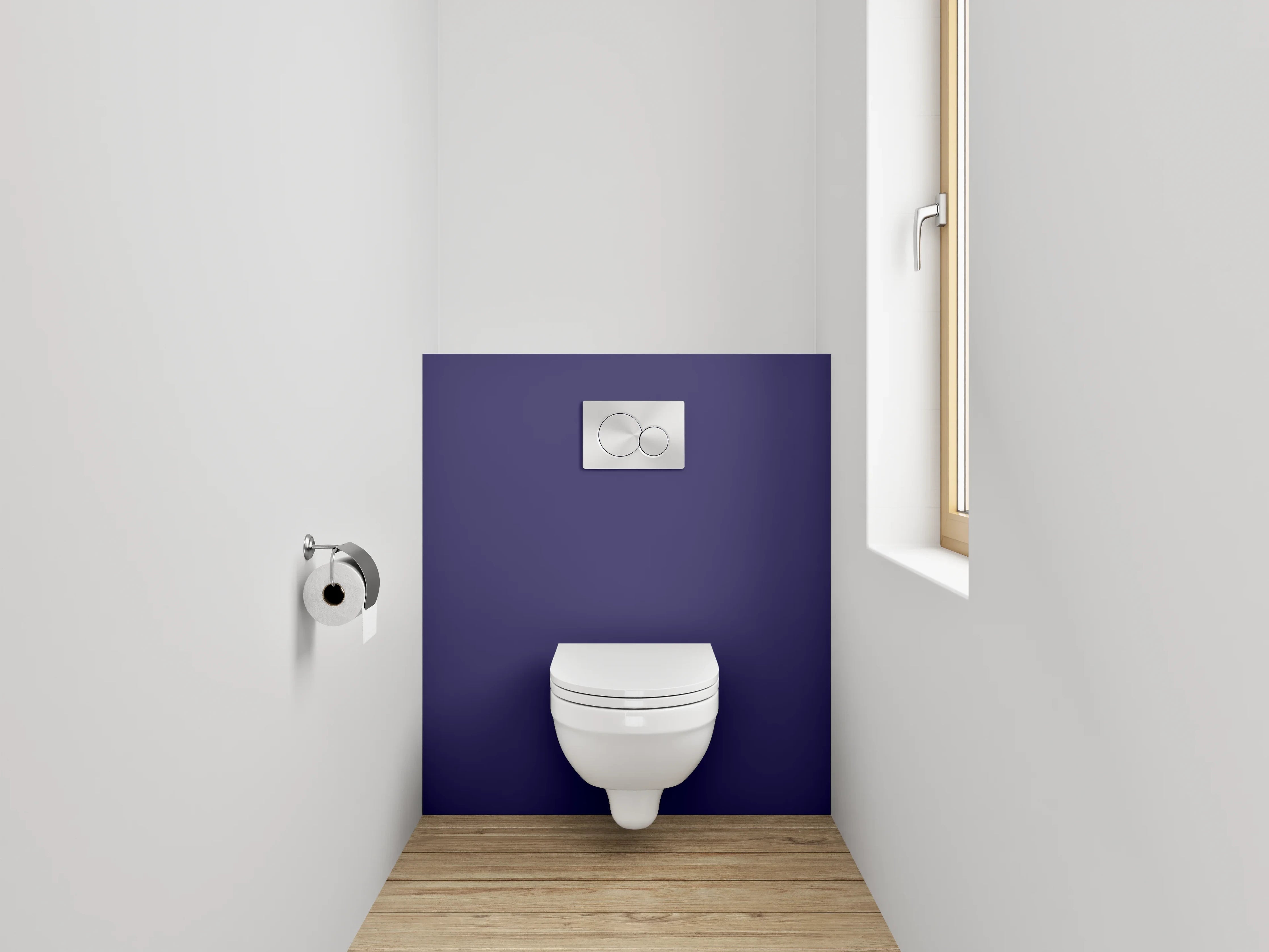 WC-Rückwand - RAL 5022 Nachtblau