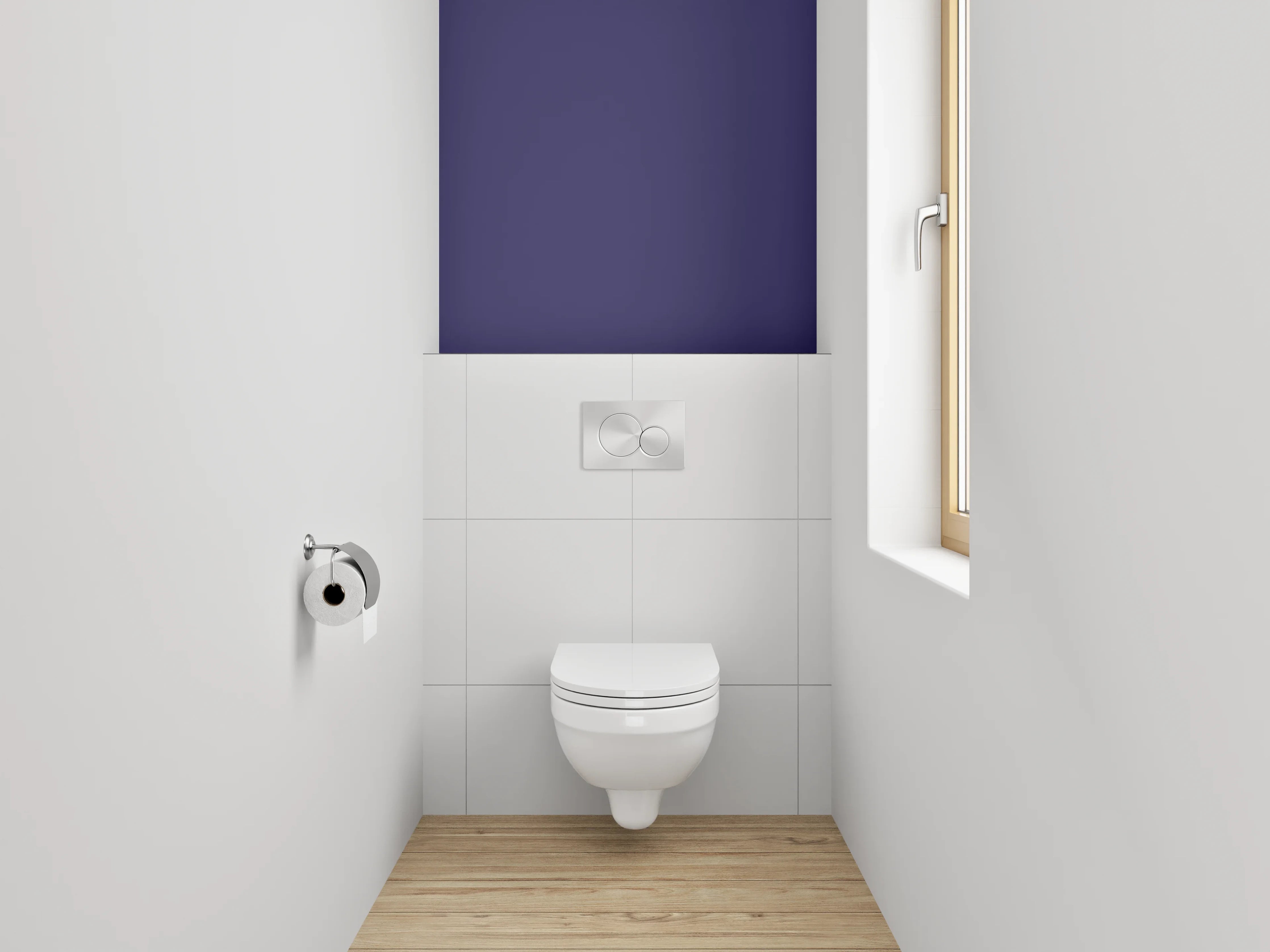 WC-Rückwand - RAL 5022 Nachtblau