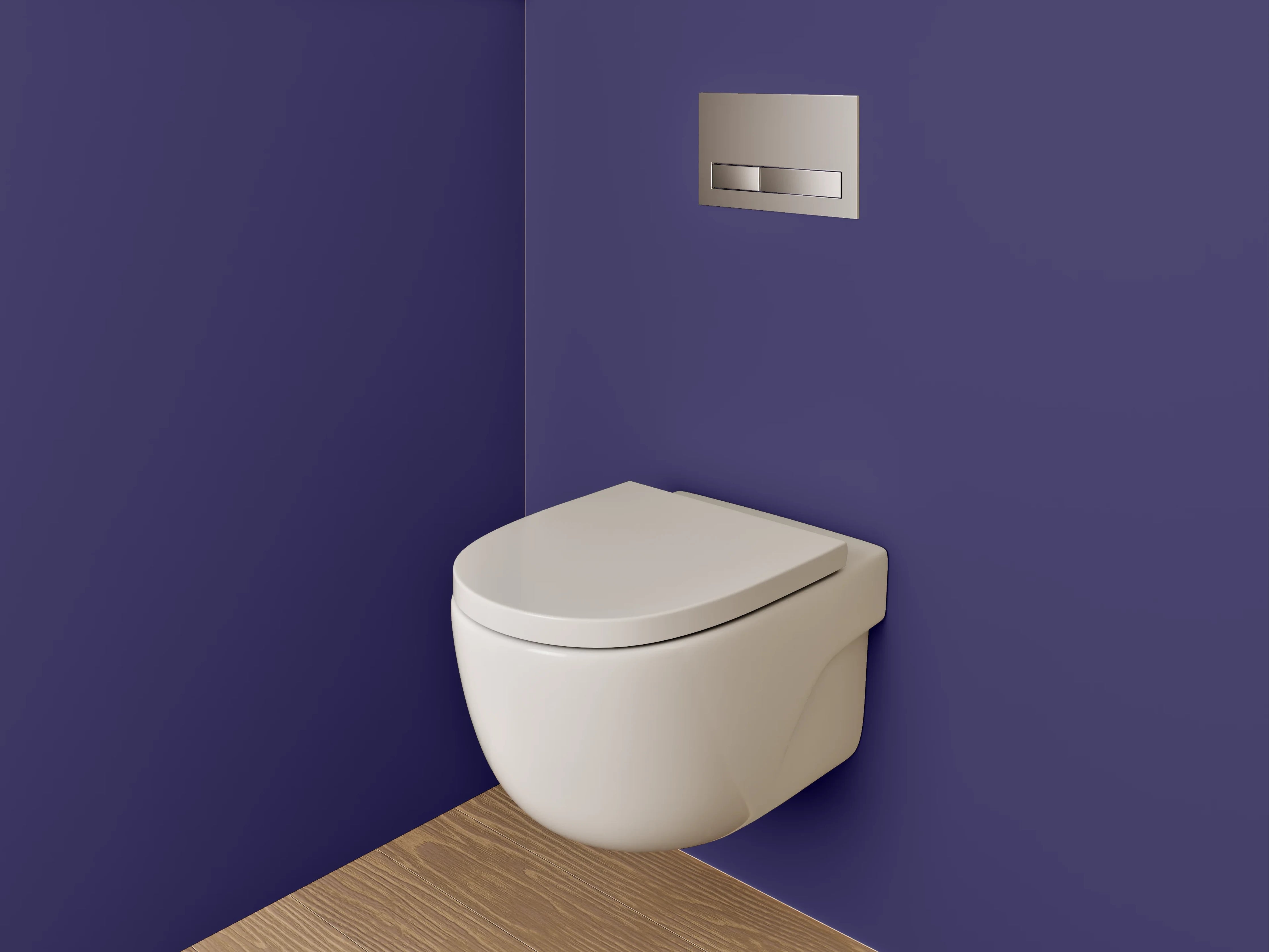 WC-Rückwand - RAL 5022 Nachtblau
