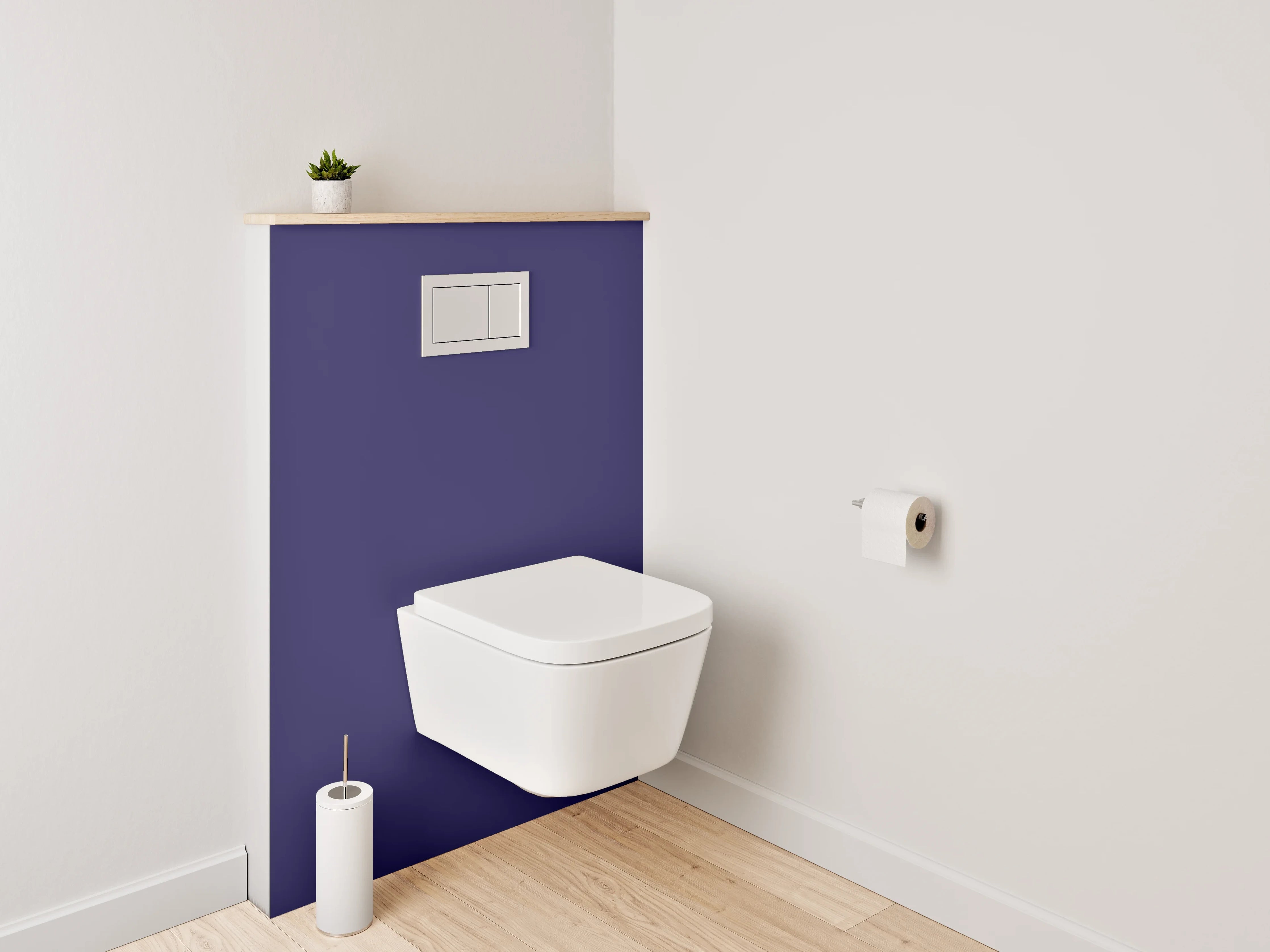 WC-Rückwand - RAL 5022 Nachtblau