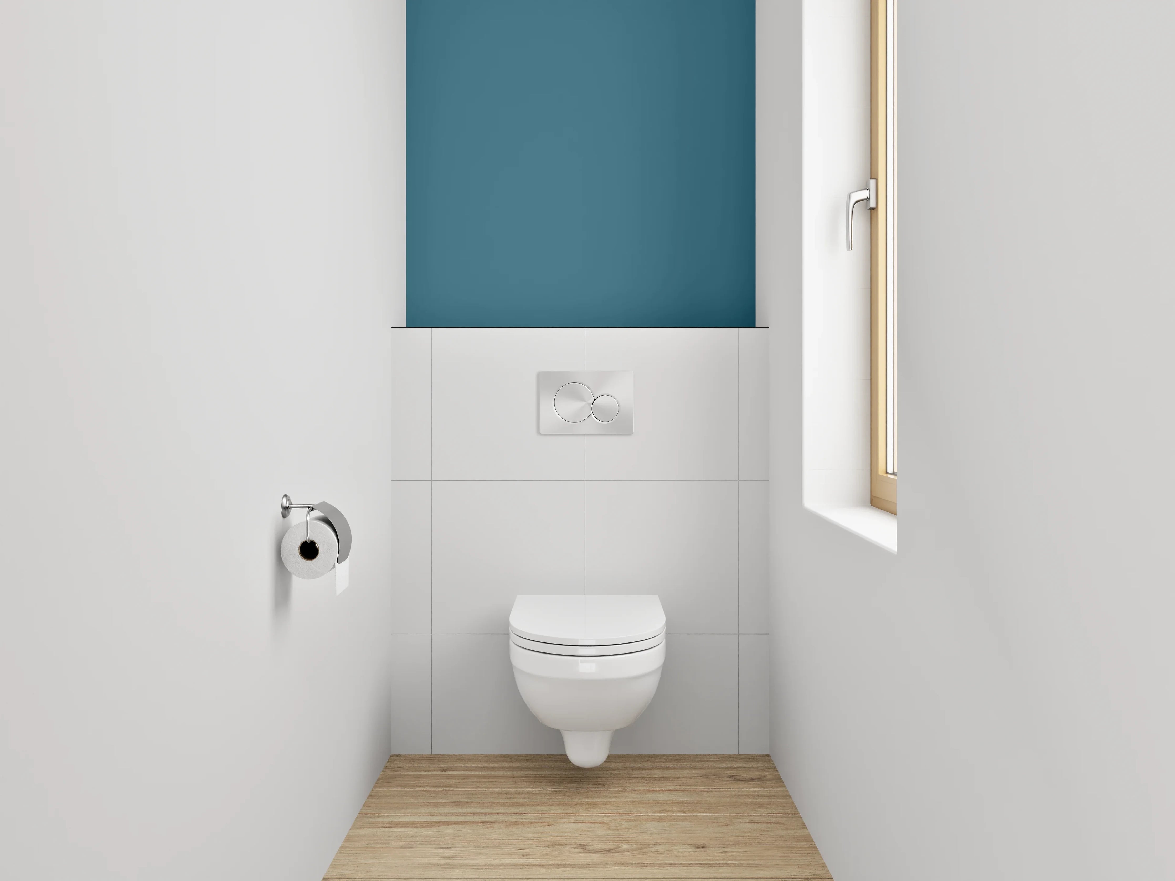 WC-Rückwand - RAL 5025 Perlenzianblau